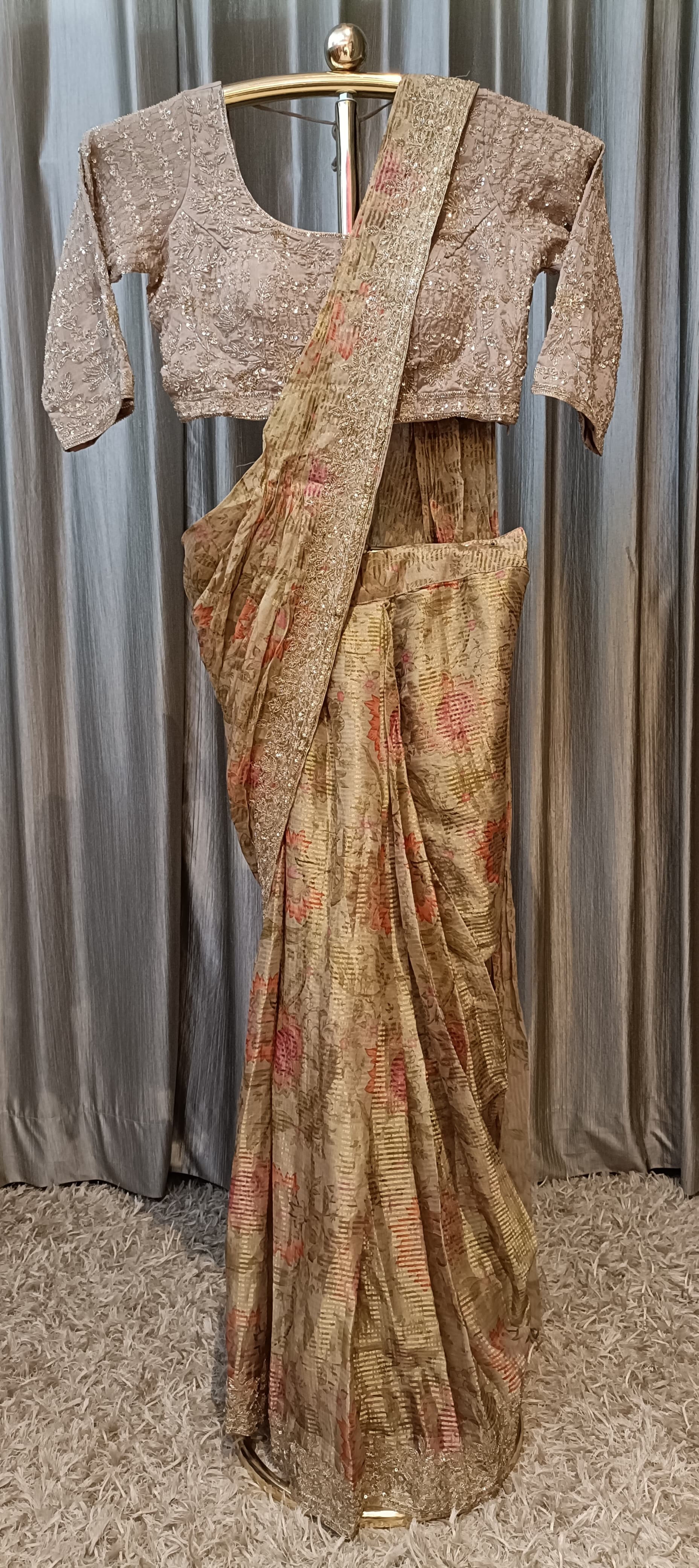 DESIGNER,PARTY WEAR,PRINTED READY TO WEAR WITH BLOUSE SAREE