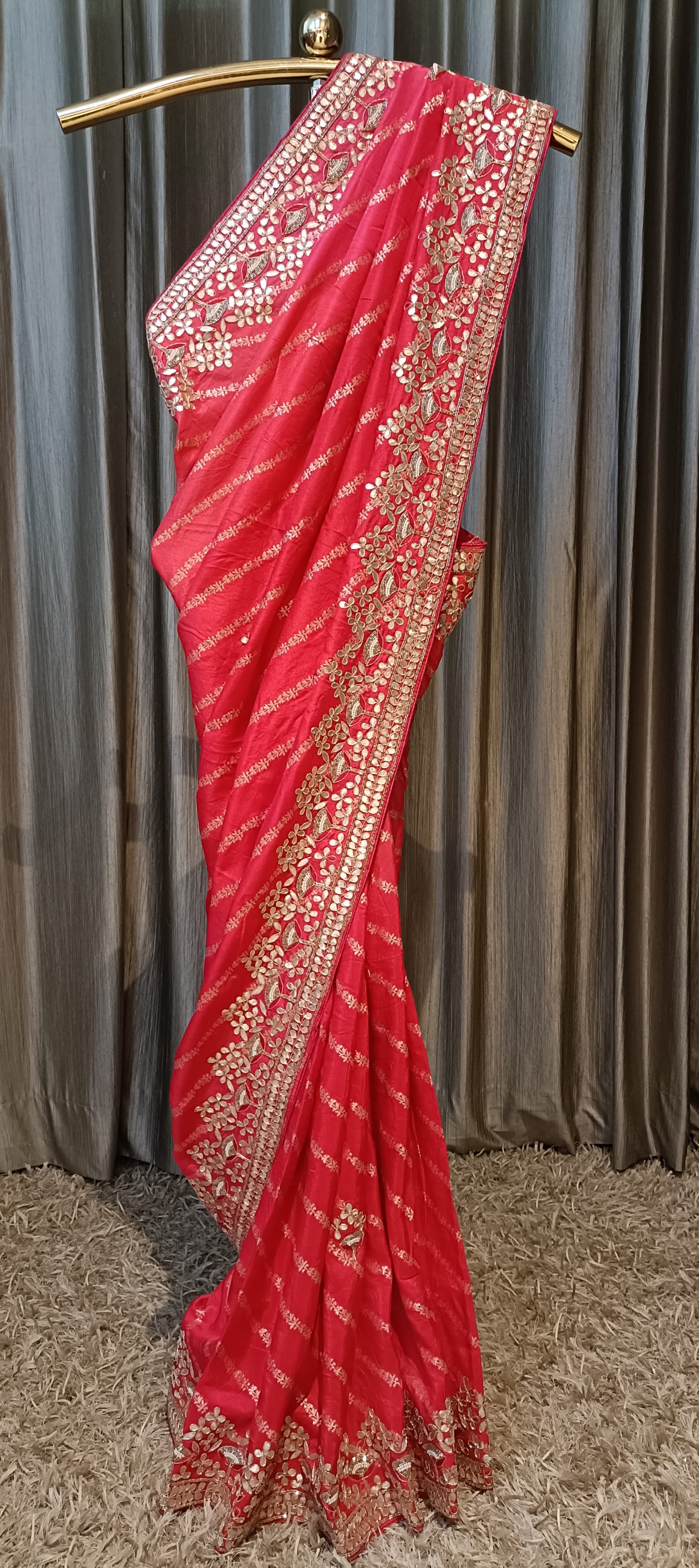 ENGAGEMENT AND TRADITIONAL WEAR GHOTA PATTI WORK SAREE