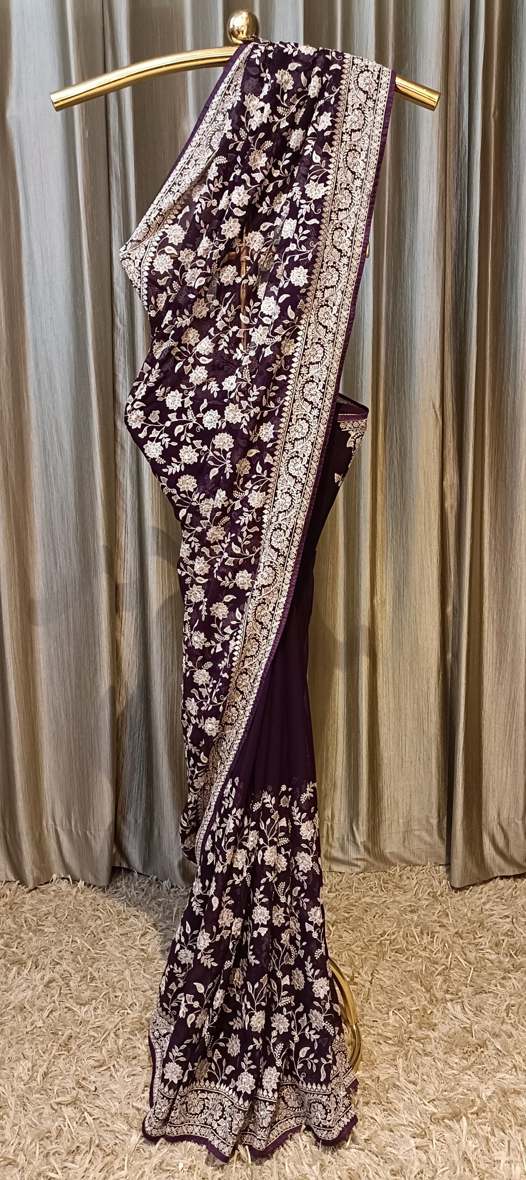DESIGNER,PARTY WEAR THREAD WORK SAREE