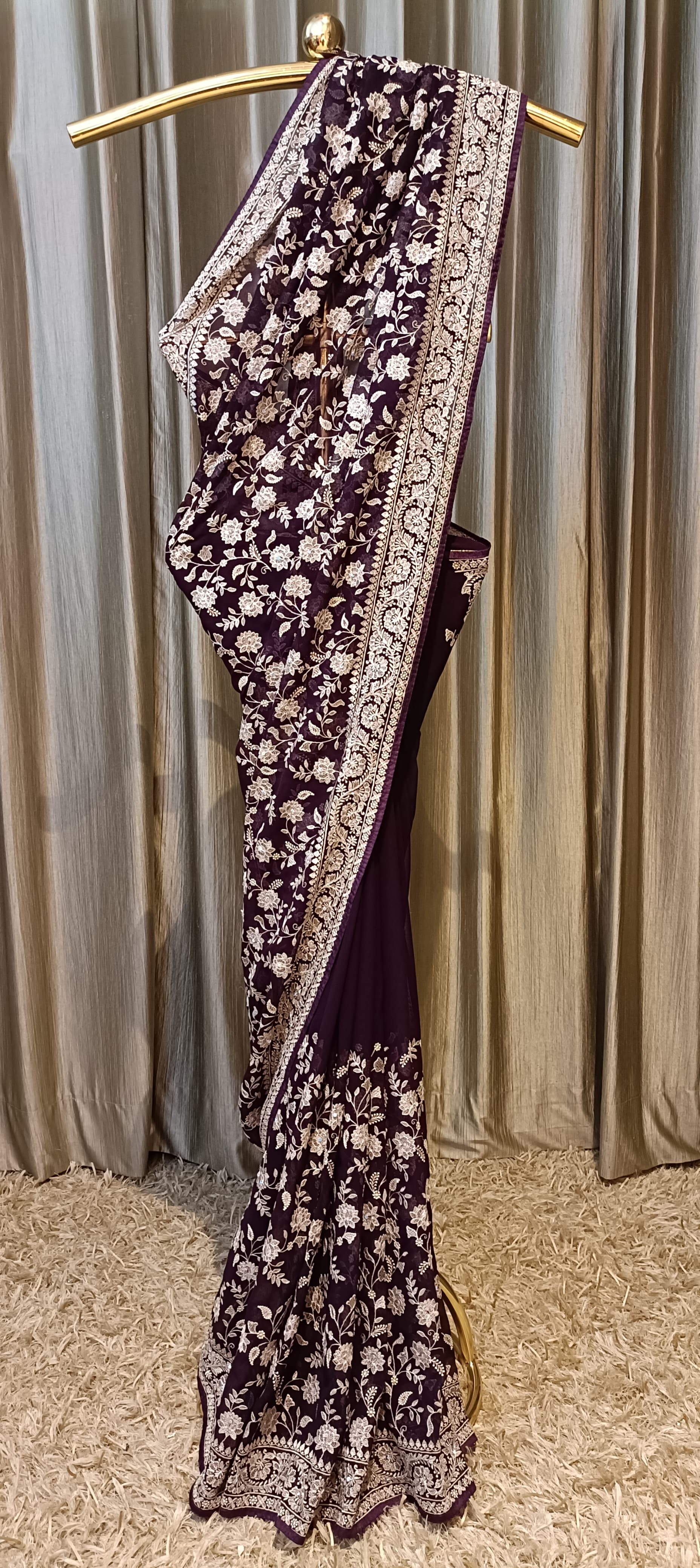 DESIGNER,PARTY WEAR THREAD WORK SAREE