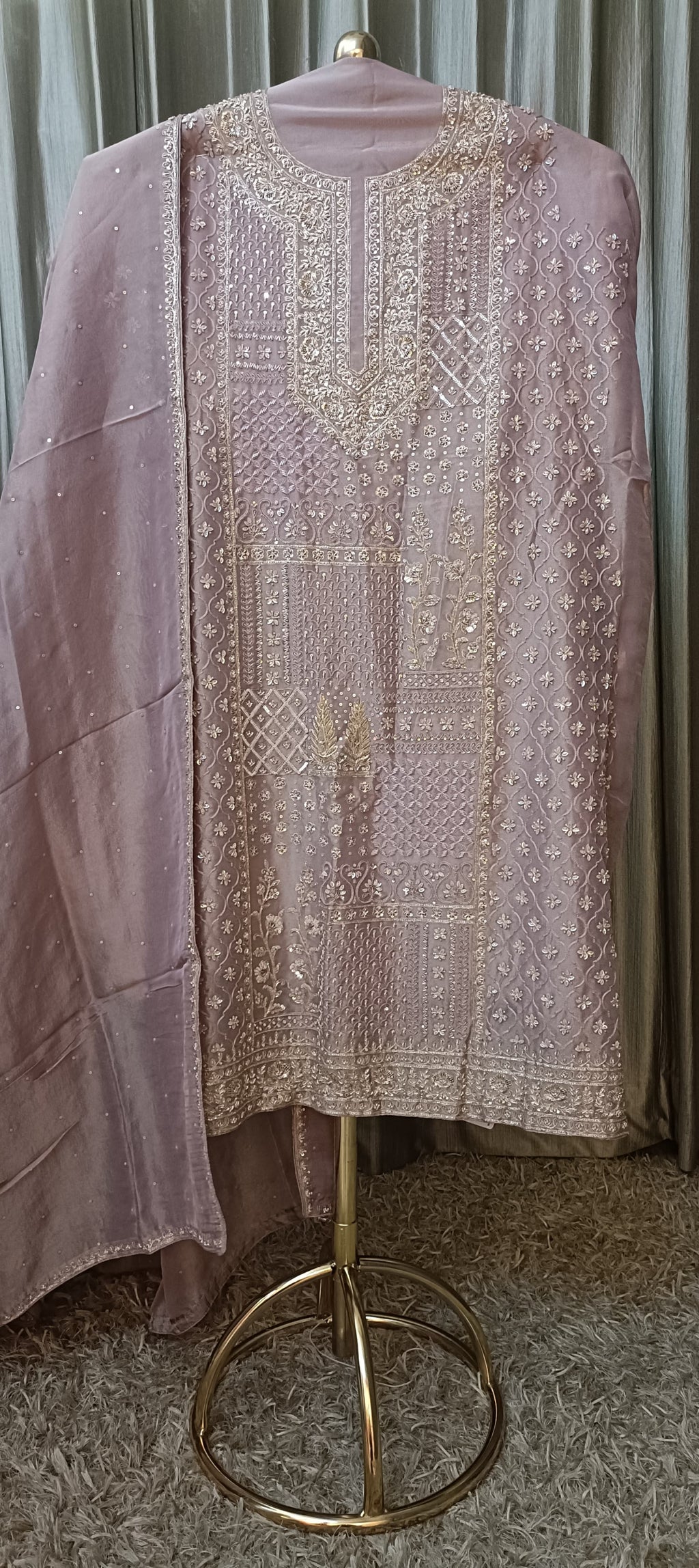 HEAVY WORK ORGANZA DRESS MATERIAL,FESTIVE OCCASSION,EVENING OUTING OUTFIT