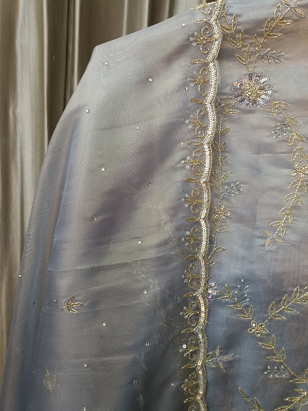 SIMMER ORGANZA DRESS MATERIAL FESTIVE WEAR