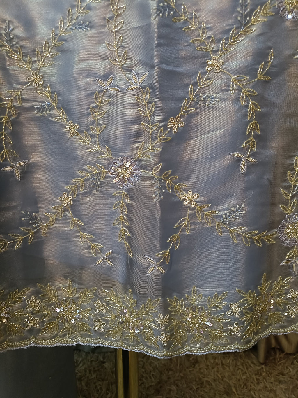 SIMMER ORGANZA DRESS MATERIAL FESTIVE WEAR