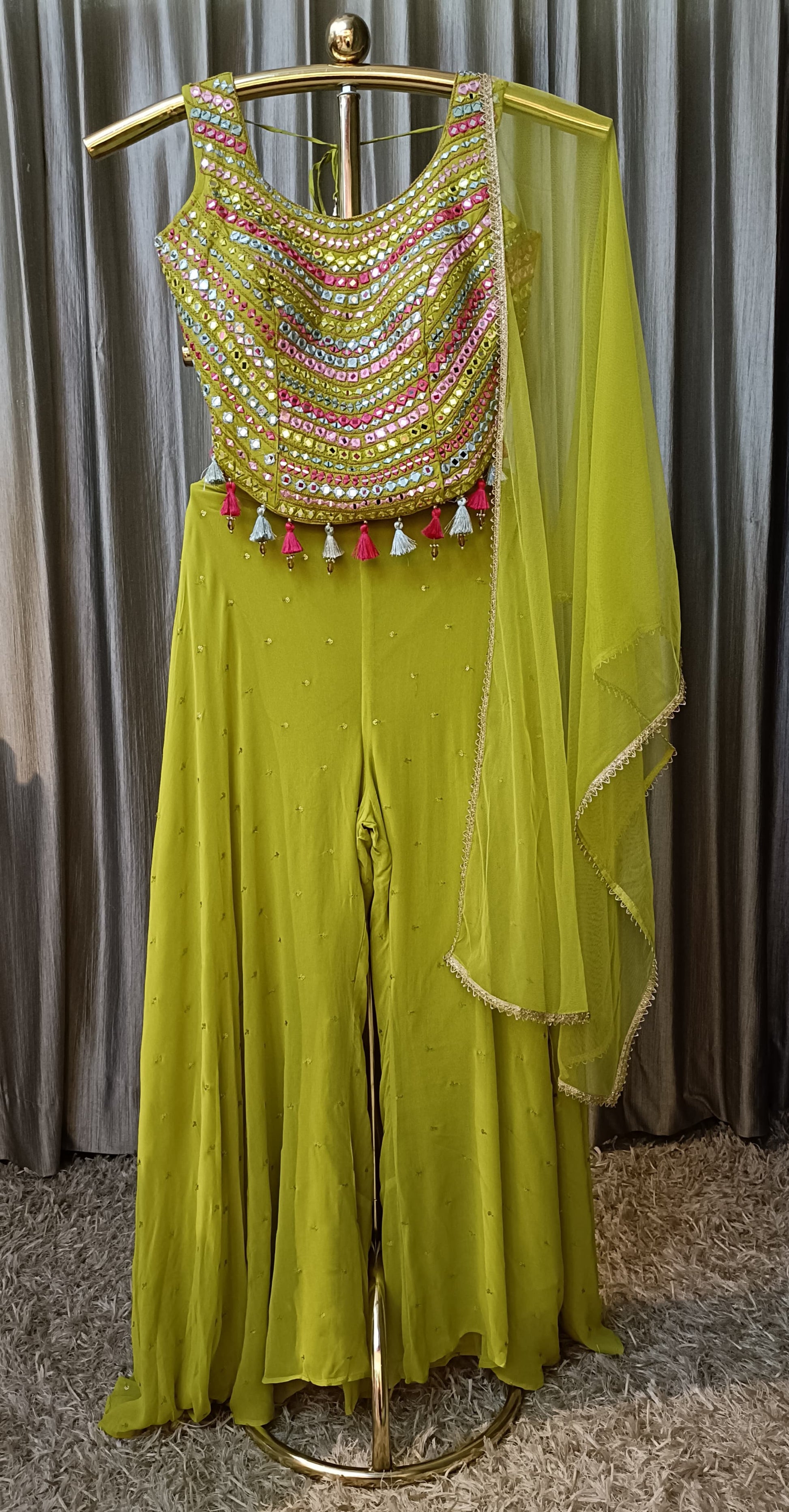 INDO-WESTERN FLAIR PALAZZO SET,MEHNDI,SANGEET,FESTIVE OCCASSION