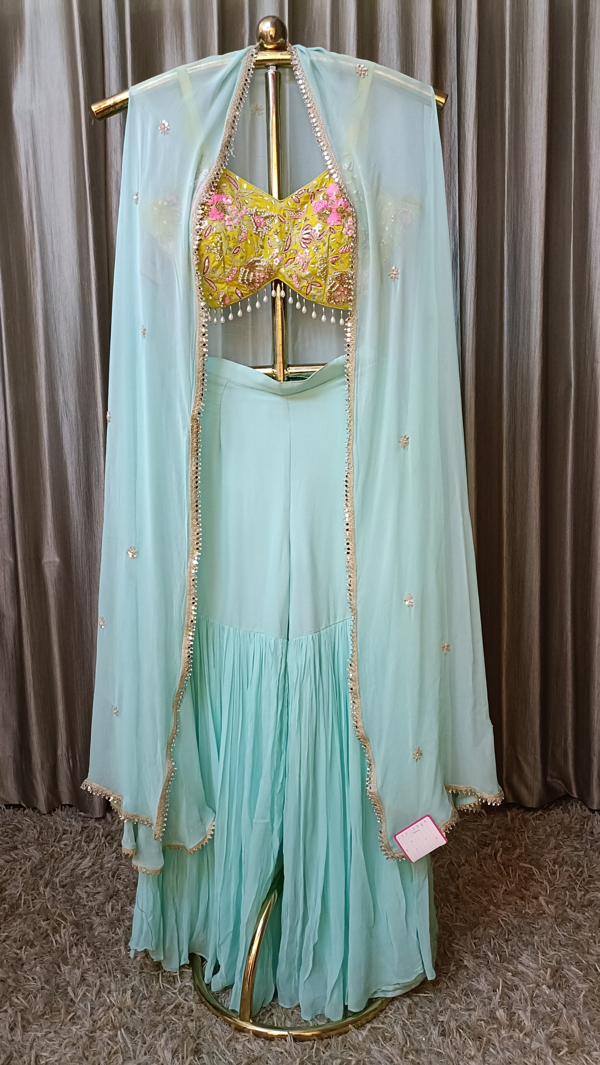 GHARARA SET INDO-WESTERN, RECEPTON,FESTIVE OCCASSION OUTFIT
