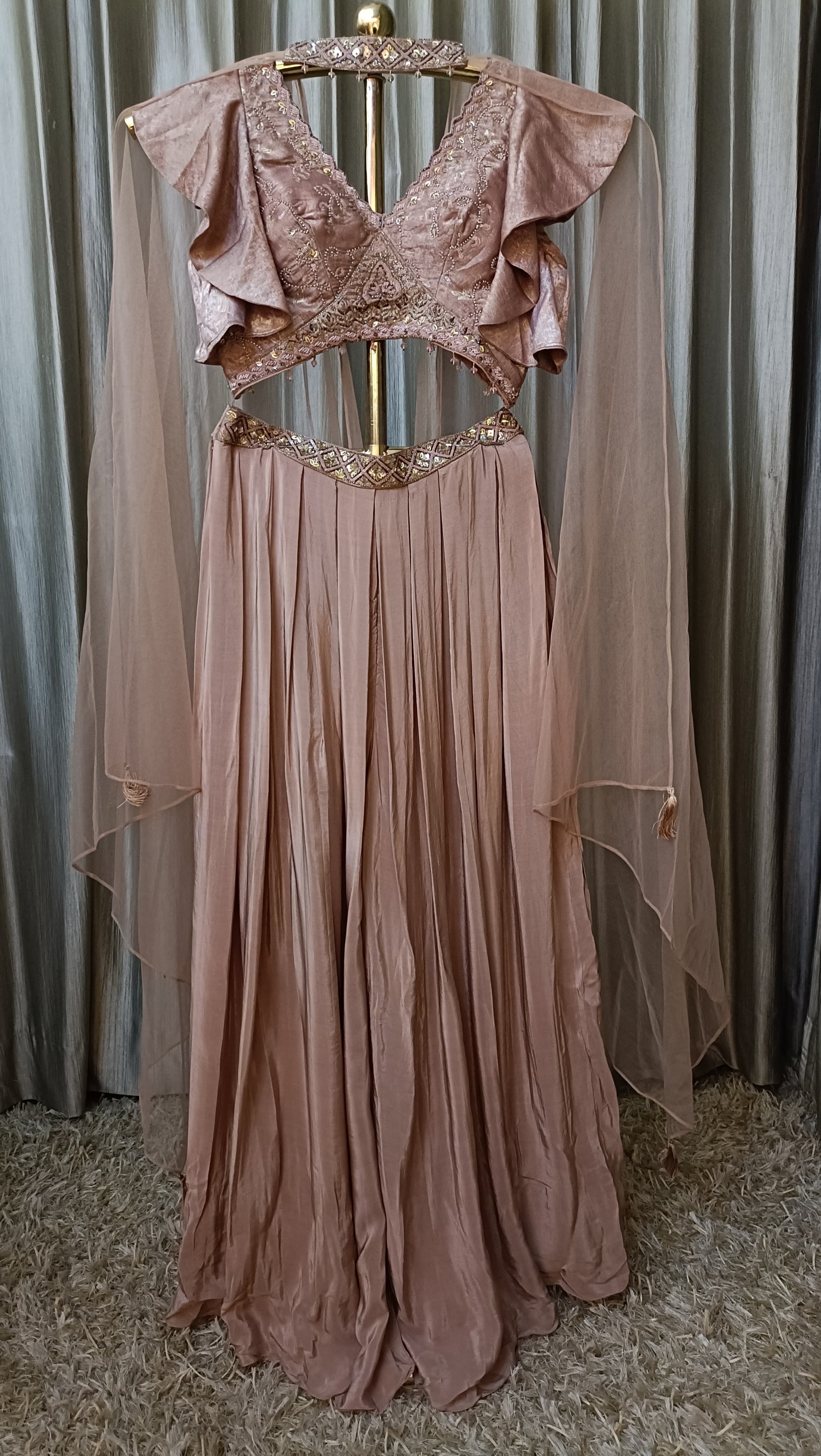 INDO-WESTERN PALAZZO WITH CROP TOP,DRESS TRADITIONAL,EVENING OUTING, SANGEET,RECEPTION