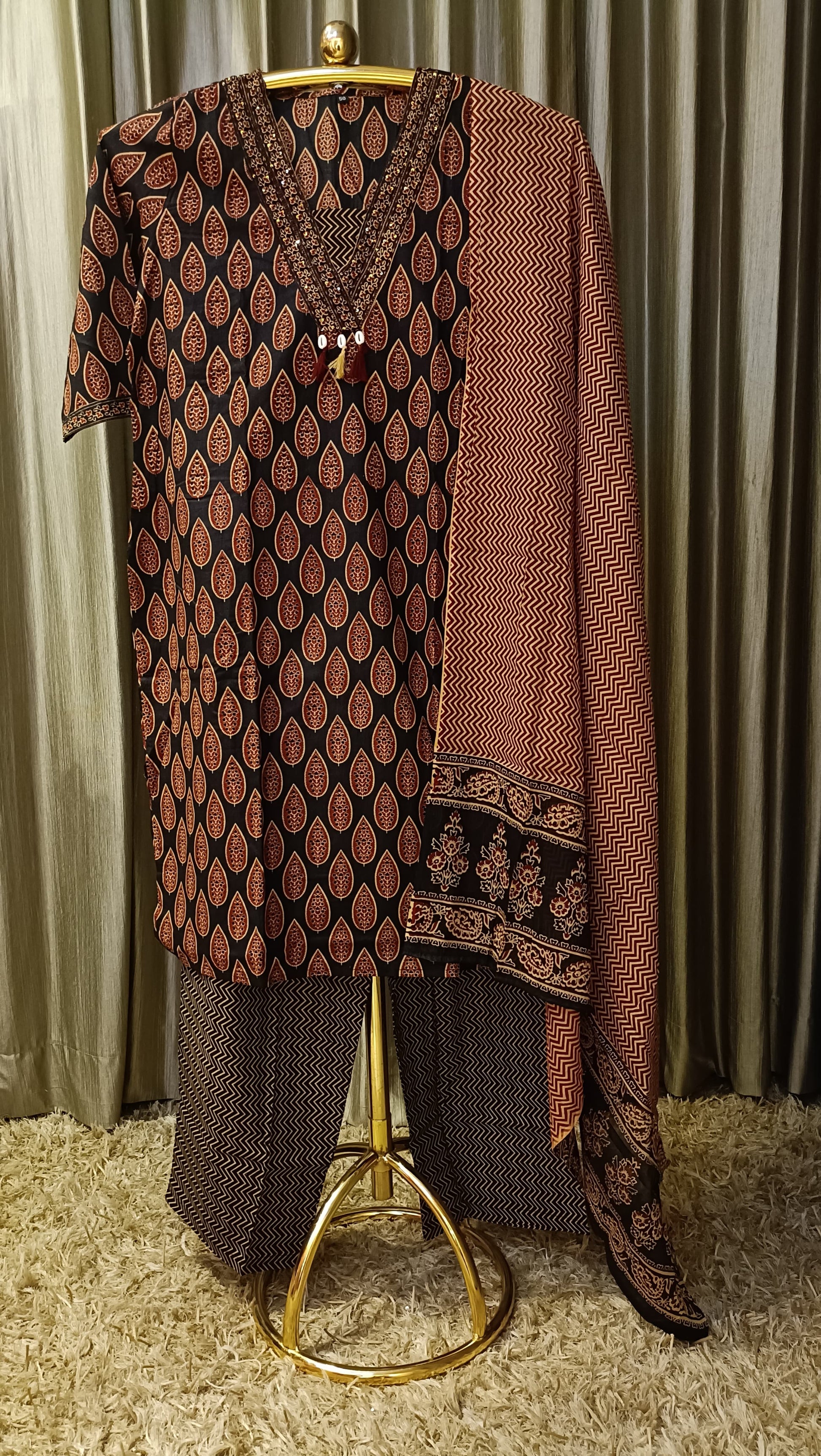 PRINTED A-LINE KURTA SET CASUAL,DAILY WEAR