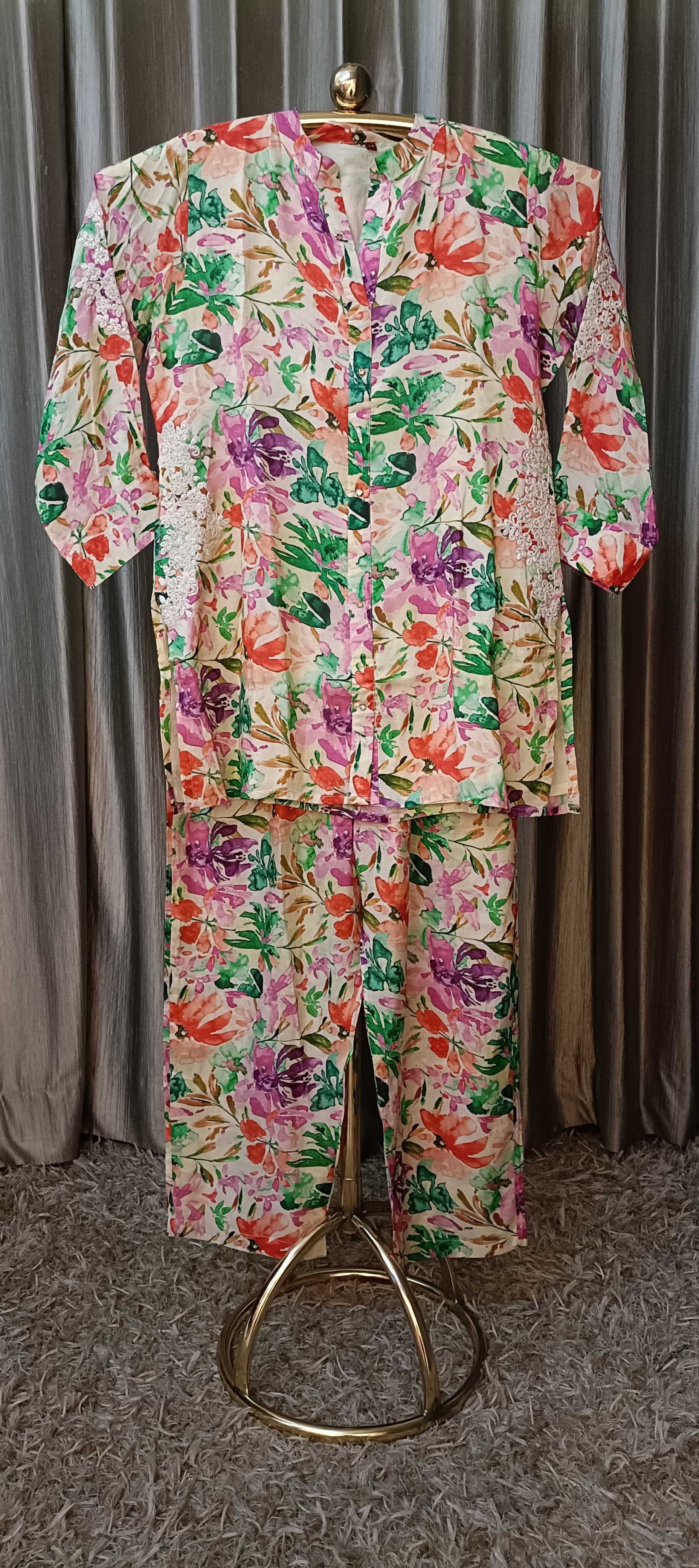 BEACH WEAR FLORAL PRINT CORST SET