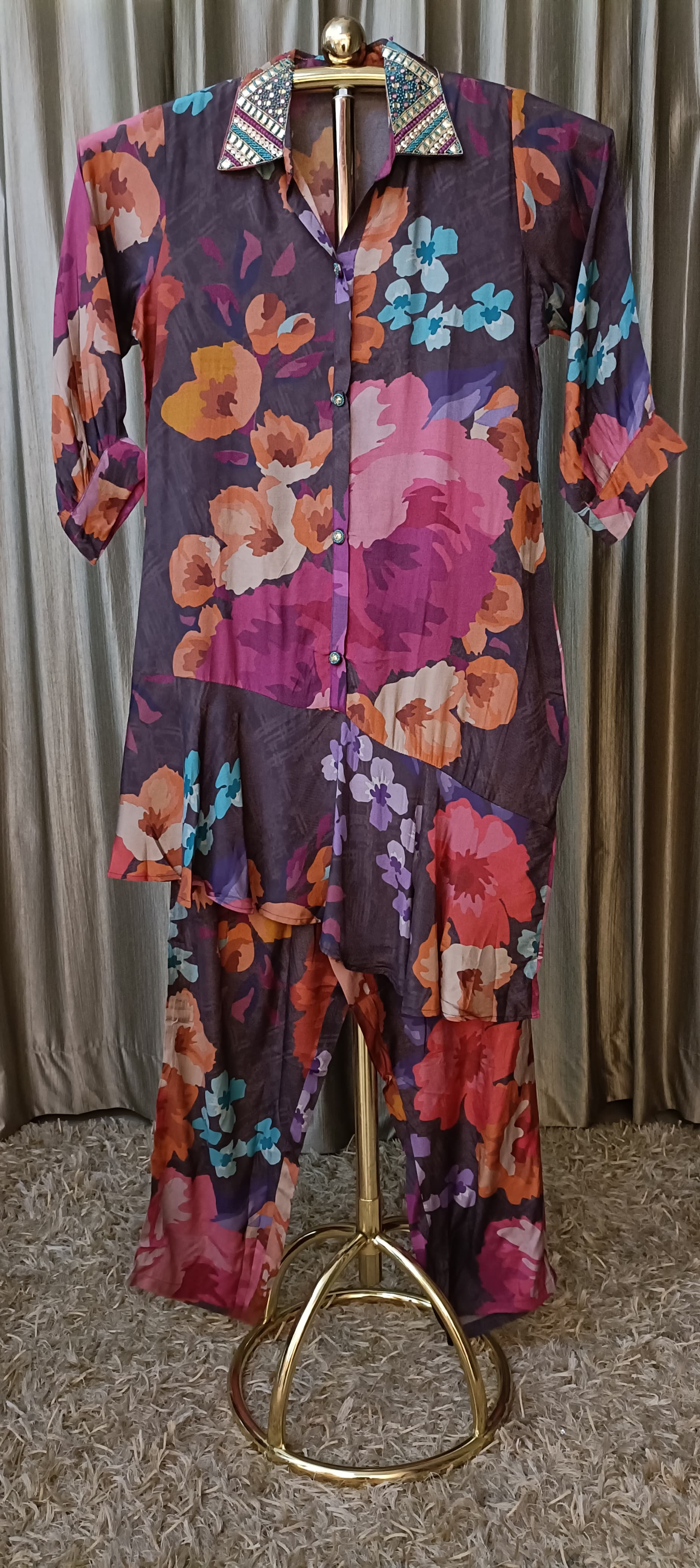 FLORAL PRINT CORSET CASAUAL DAILY WEAR OUTFIT
