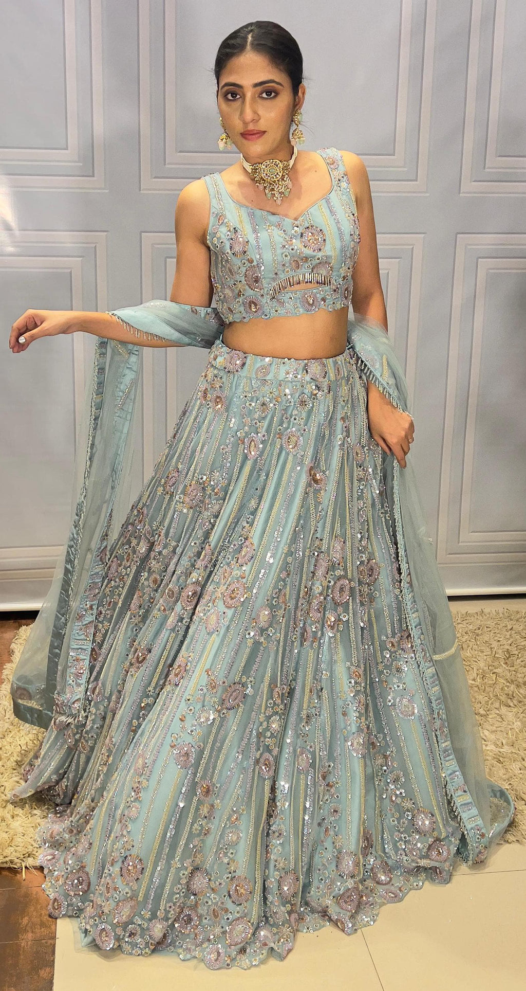WEDDING RECEPTION LEHENGA CHOLI,ENGAGMENT,TRADITIONAL,FUNCTIONAL WEAR OUTFIT