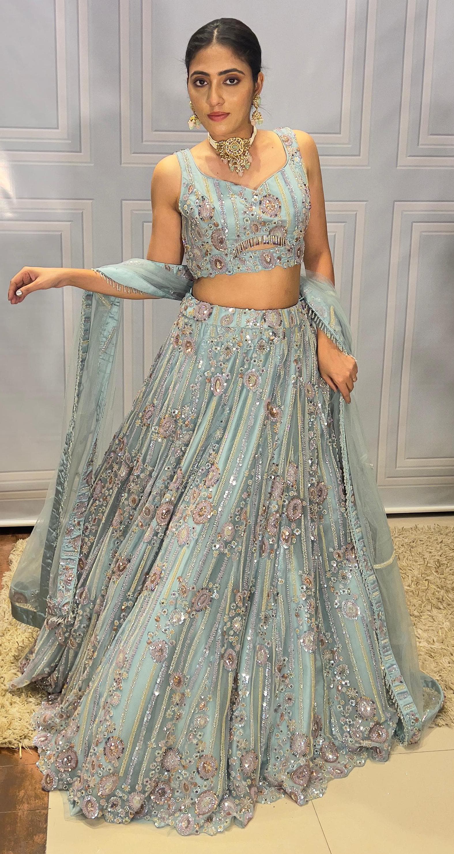 WEDDING RECEPTION LEHENGA CHOLI,ENGAGMENT,TRADITIONAL,FUNCTIONAL WEAR OUTFIT