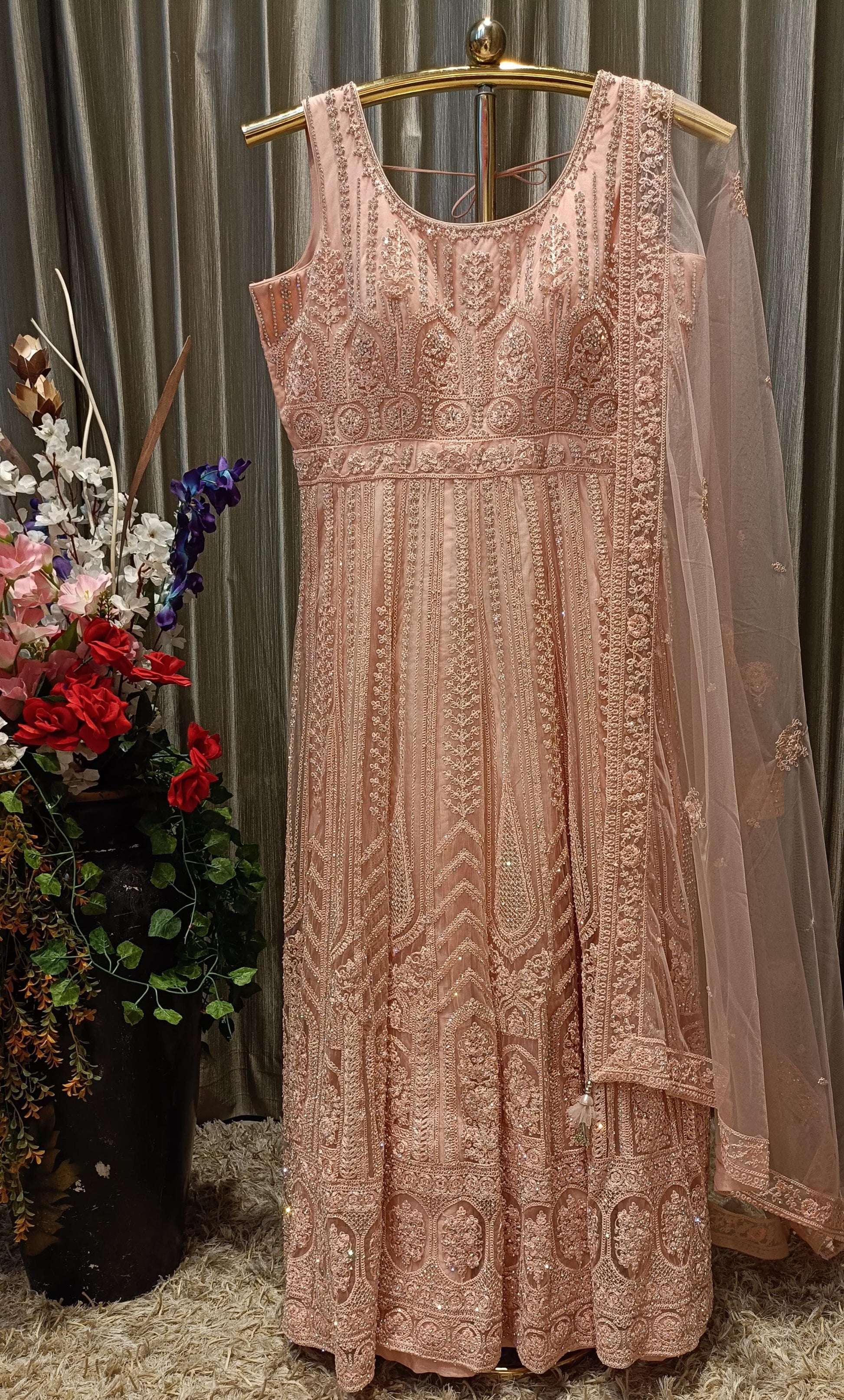 ANARKALI FLOOR LENGTH GOWN MEHNDI,SANGEET,RECEPTION,FESTIVE OCCASSION