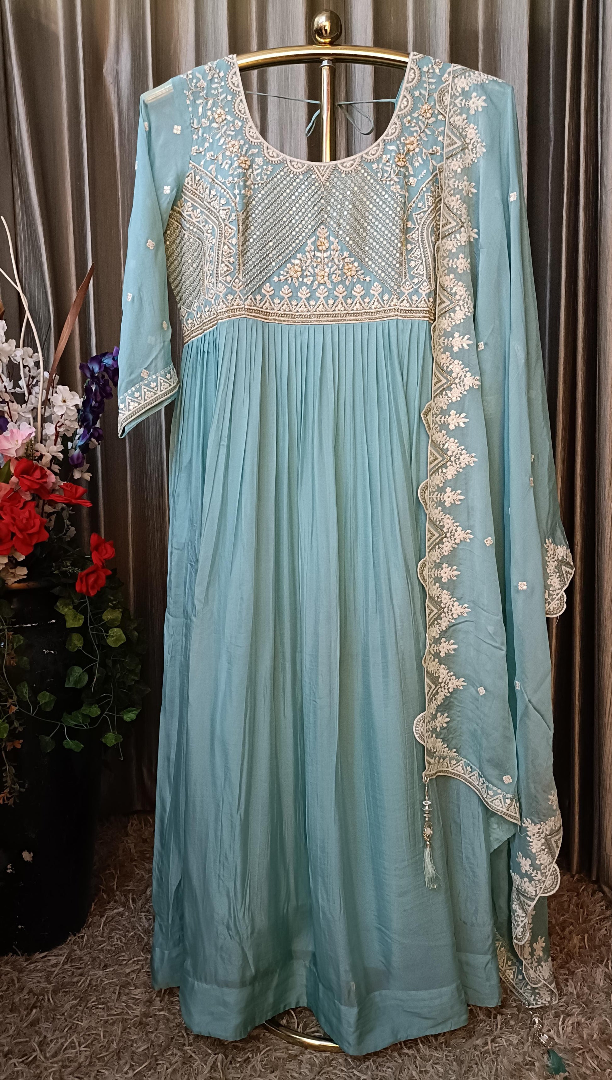 GATHER STYLE ANARKALI DRESS SANGEET, RECEPTION,FESTIVE OCCASSION