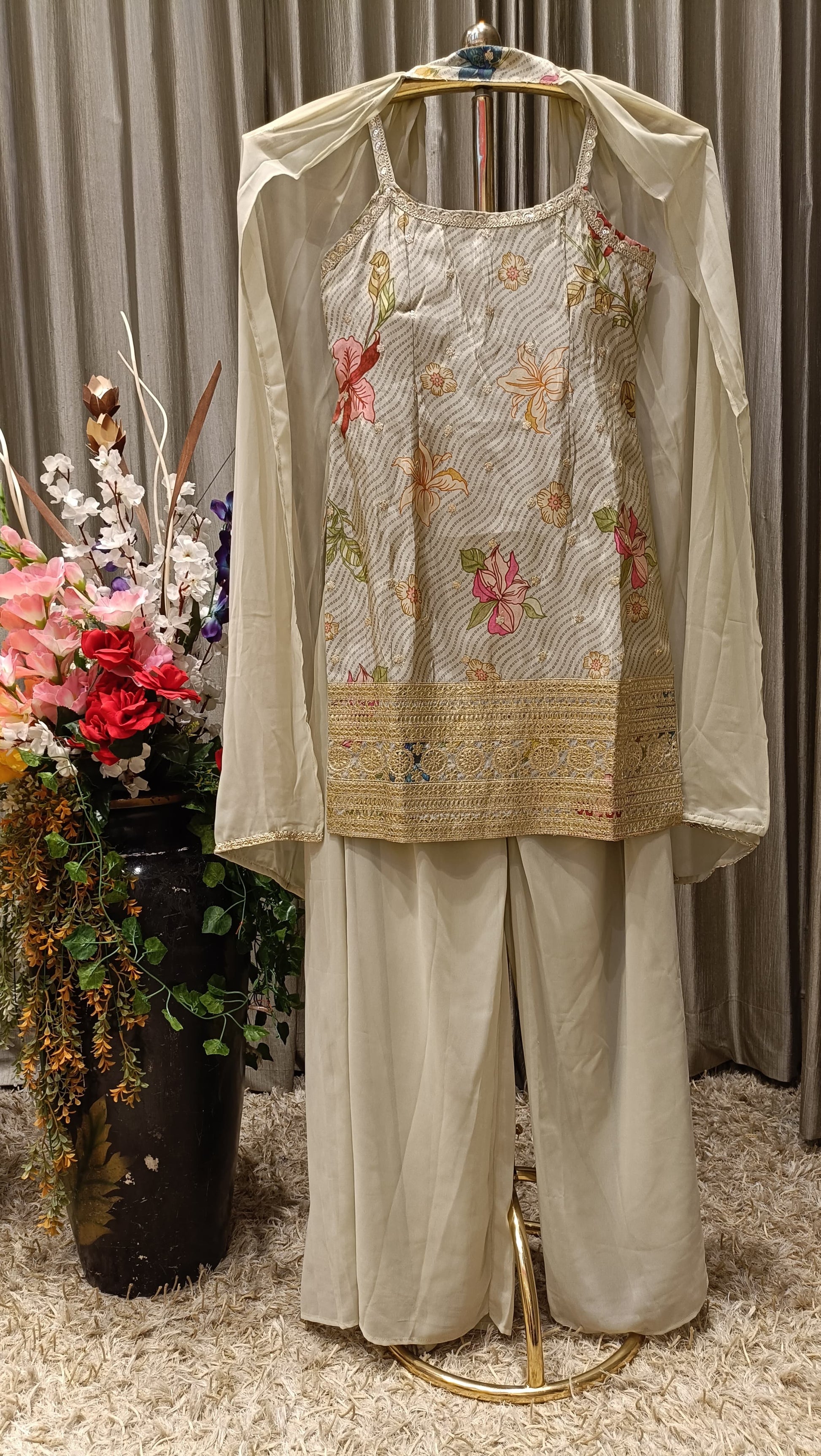 SPAGHATTI PALAZZO SET COCKTAIL,EVENINNG OUTING,FESTIVE TRADITIONAL PARTY WEAR