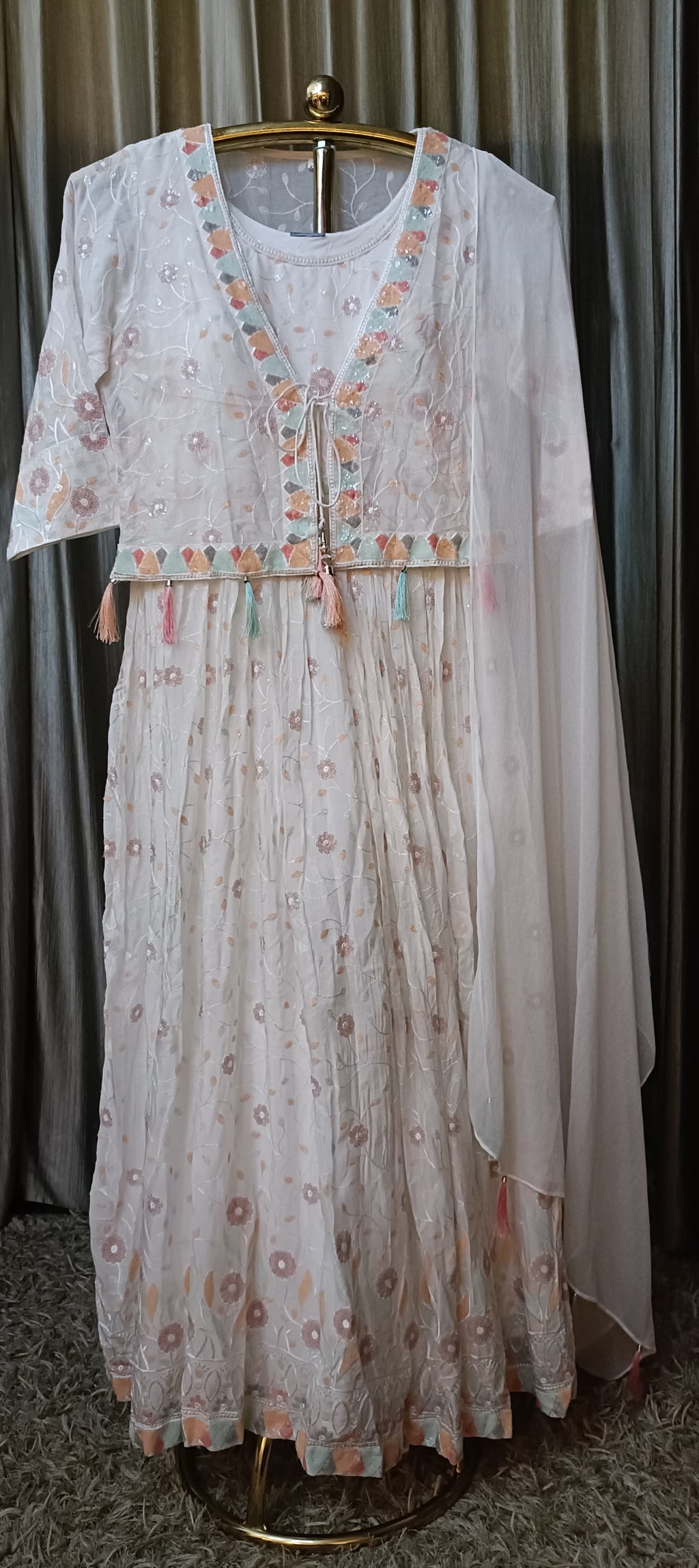 ANARKALI WITH JACKET STYLE, SANGEET,PARTY WEAR