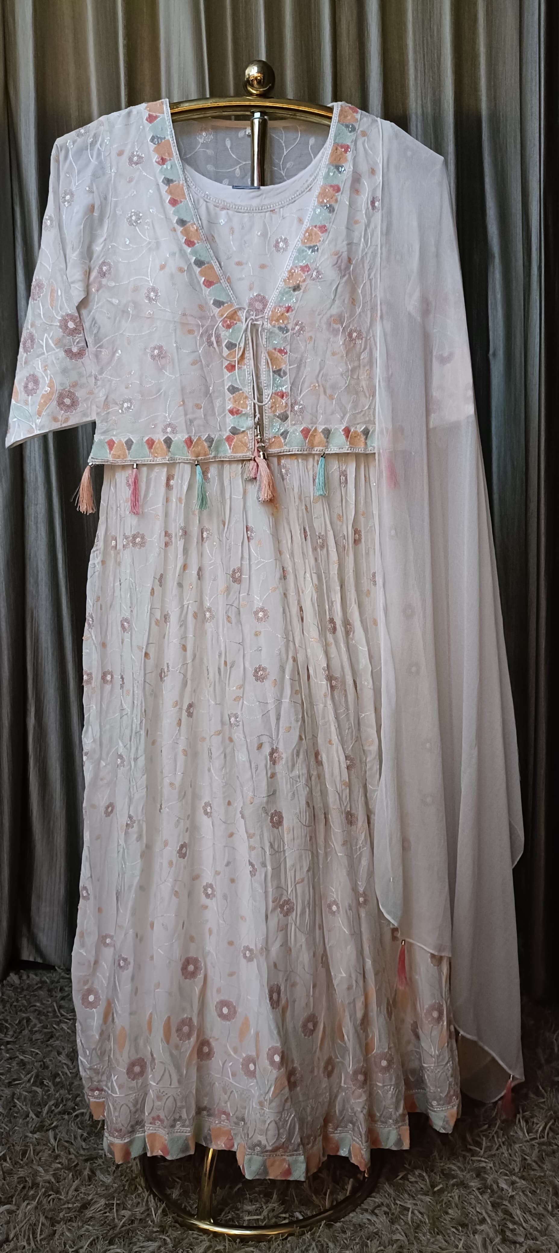 ANARKALI WITH JACKET STYLE, SANGEET,PARTY WEAR