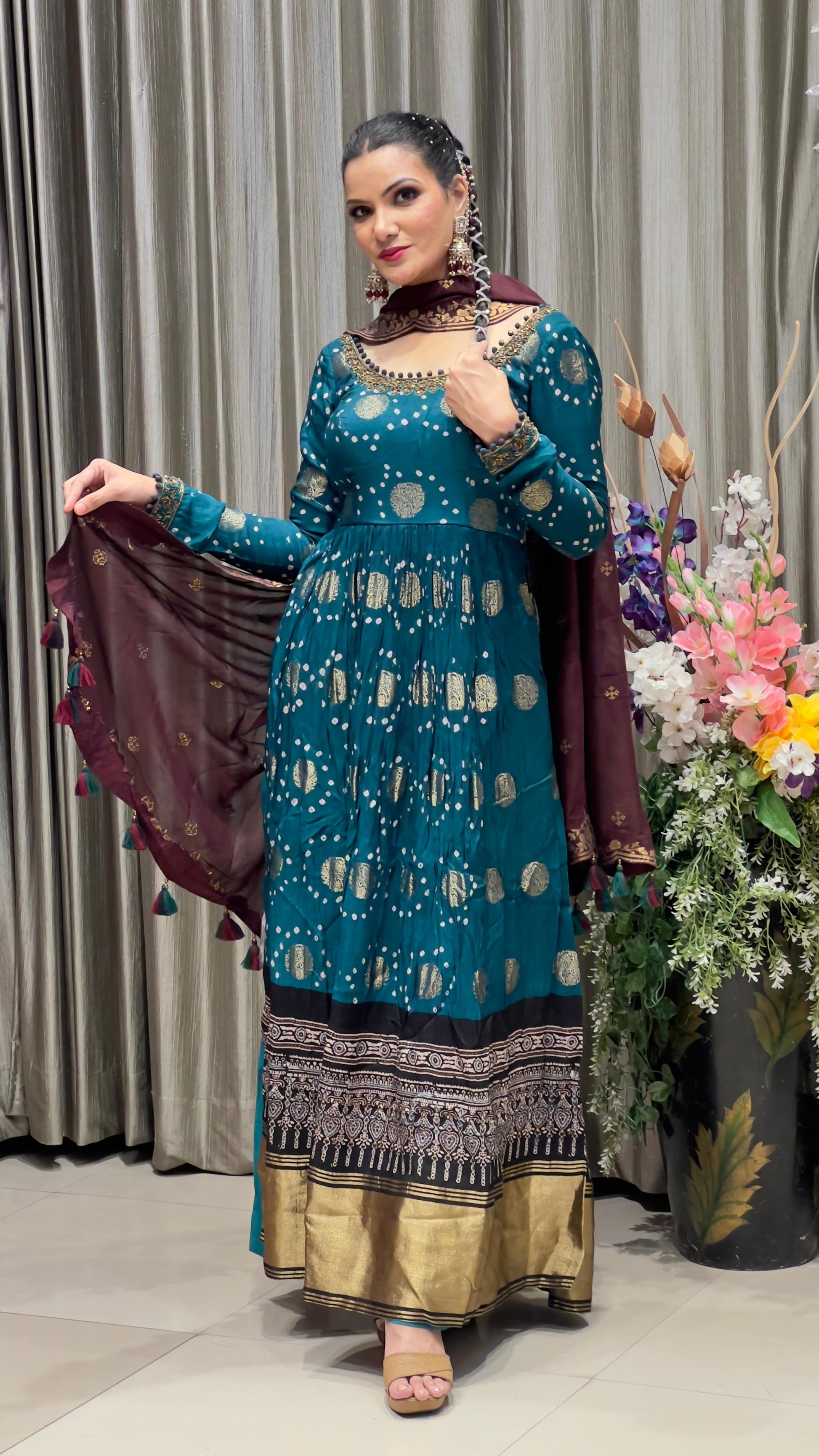 ANARKALI  WITH PALAZZO SET SANGEET,EVENING OUTING,PARTY WEAR