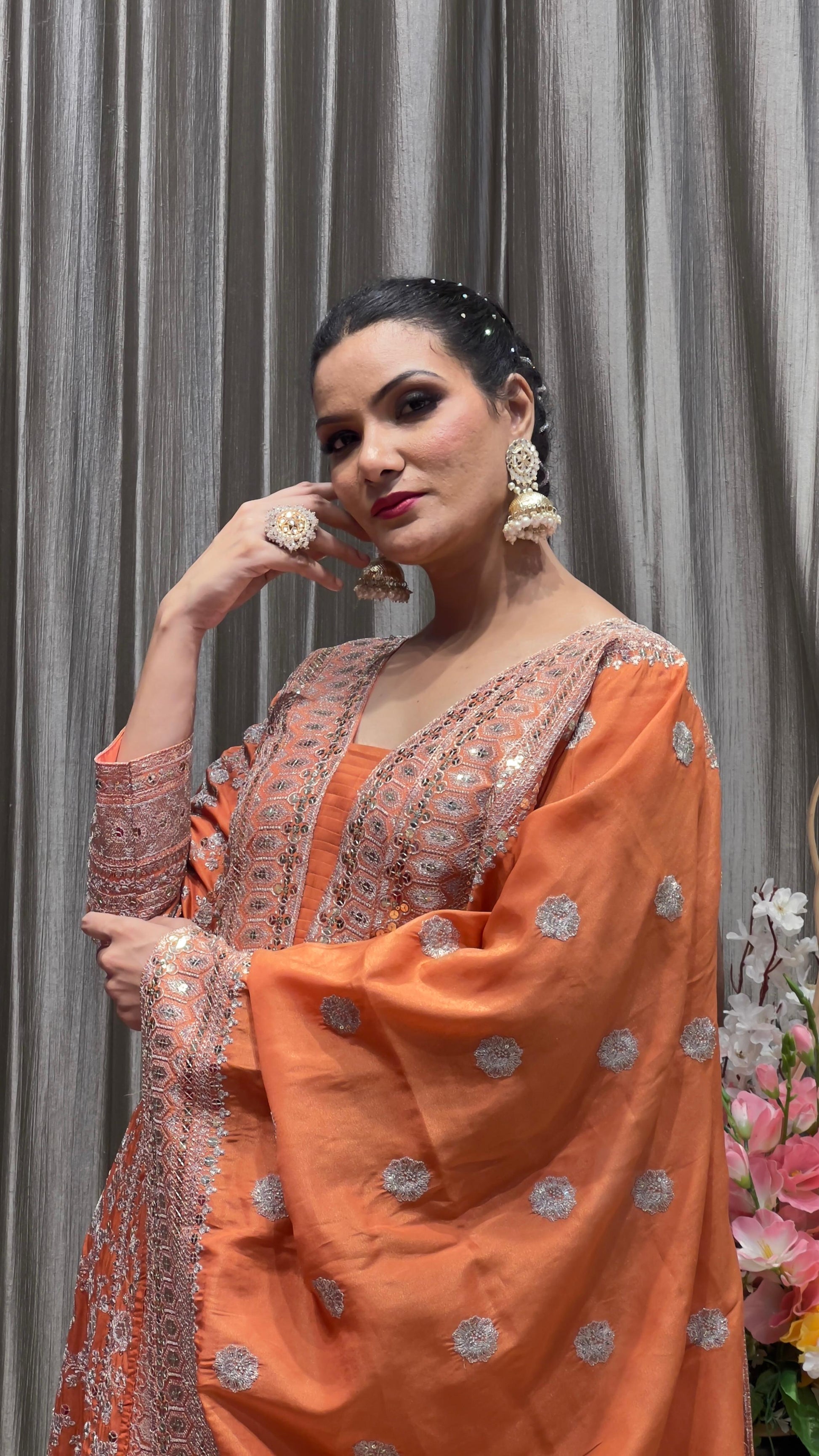FLOOR LENGTH ANARKALI DRESS SANGEET,RECEPTION,WEDDING,TRADITIONAL,FESTIVE OCCASSION, PARTY WEAR