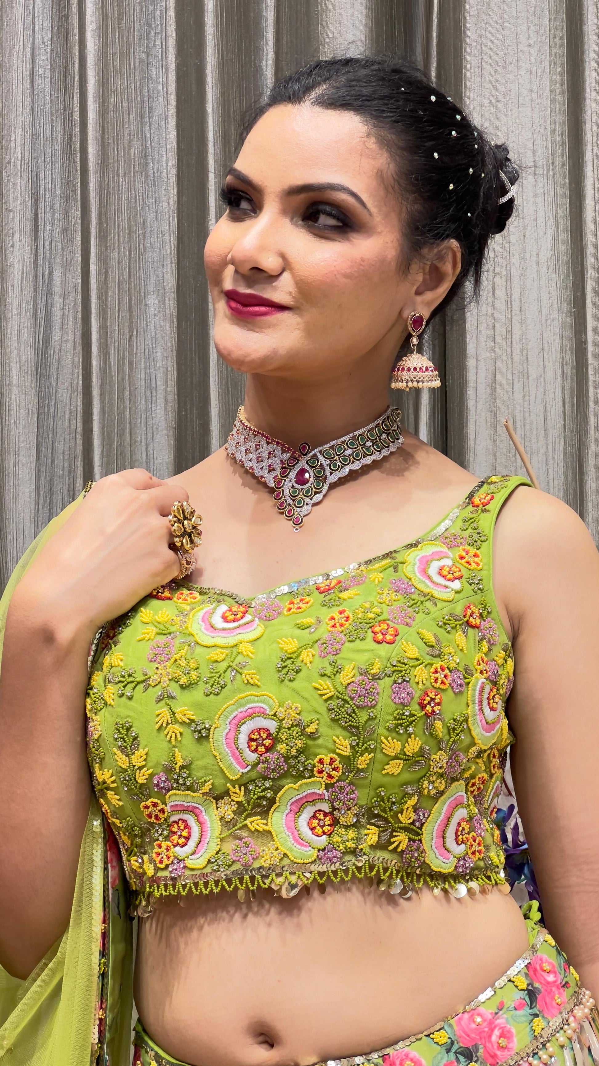 PRINTED LEHENGA CHOLI SANGEET,CASUAL OCCASSION,EVENING FUNCTION PARTY WEAR