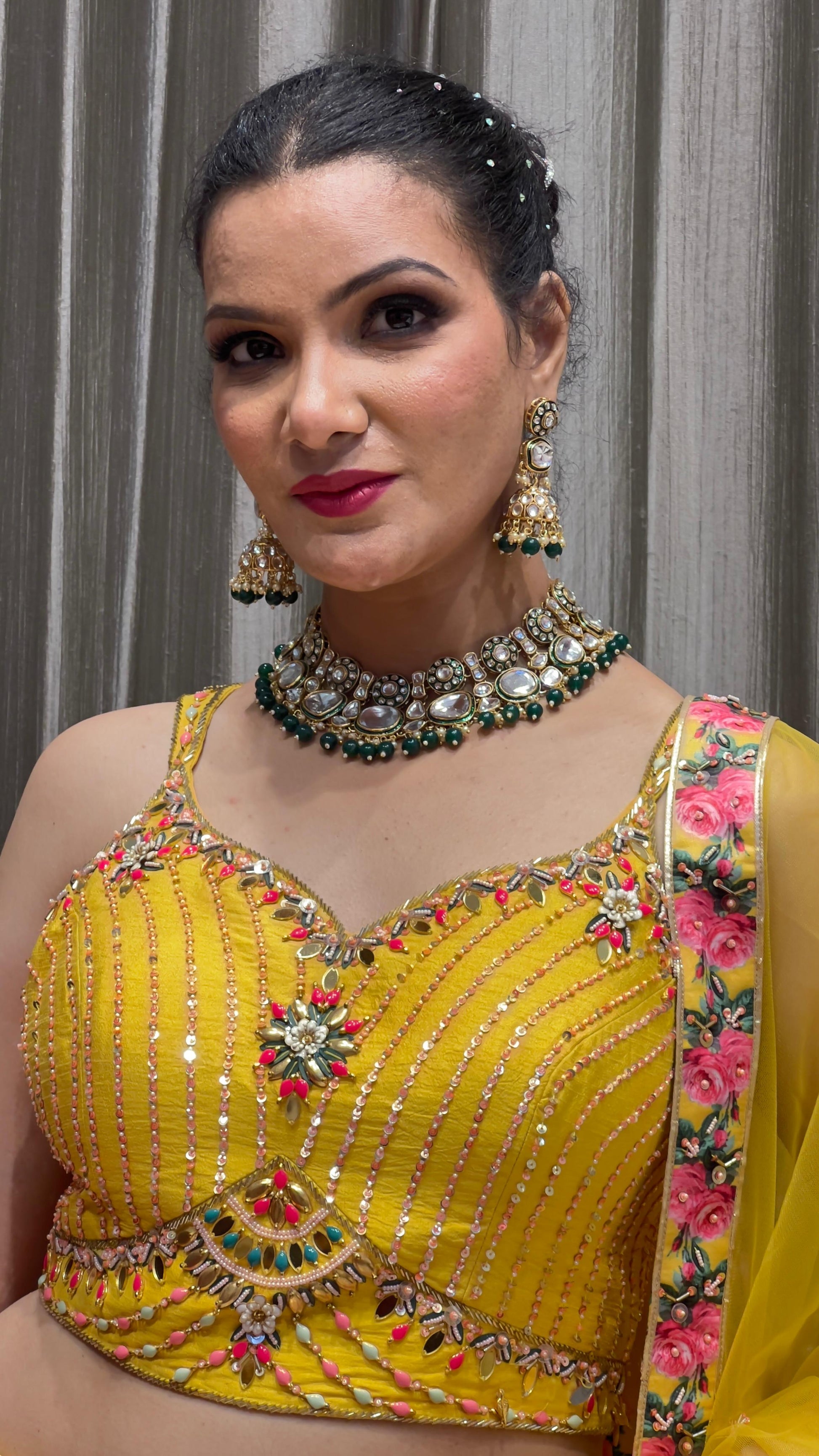 WESTERN STYLE LEHENGA CHOLI HALDI,FESTIVE OCCASSION,TRADITIONAL,PARTY WEAR