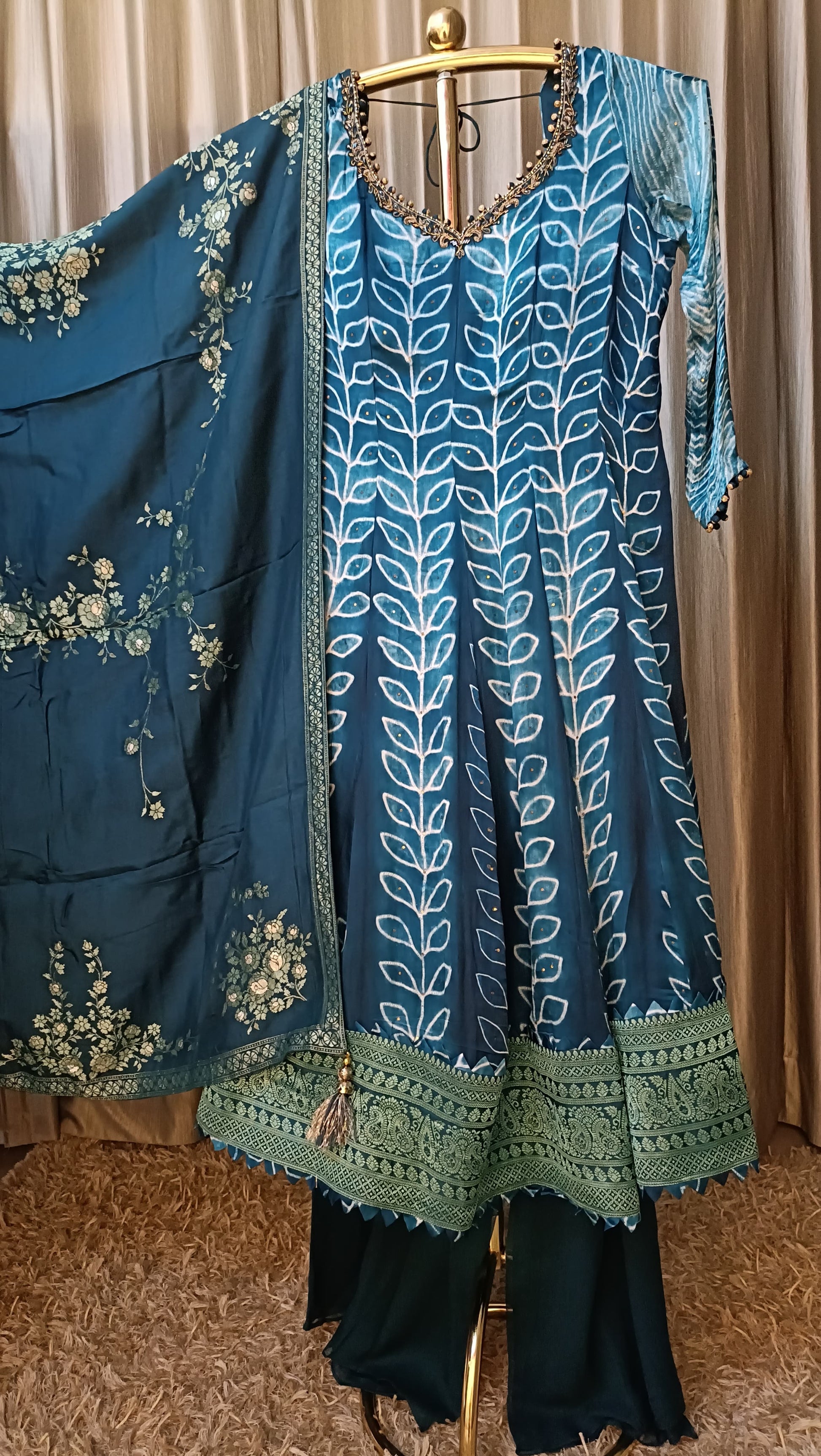 ANARKALI STYLE WITH PALAZZO SET WEDDING,SANGEET,MEHNDI,FESTIVE OCCASSION PARTY WEAR