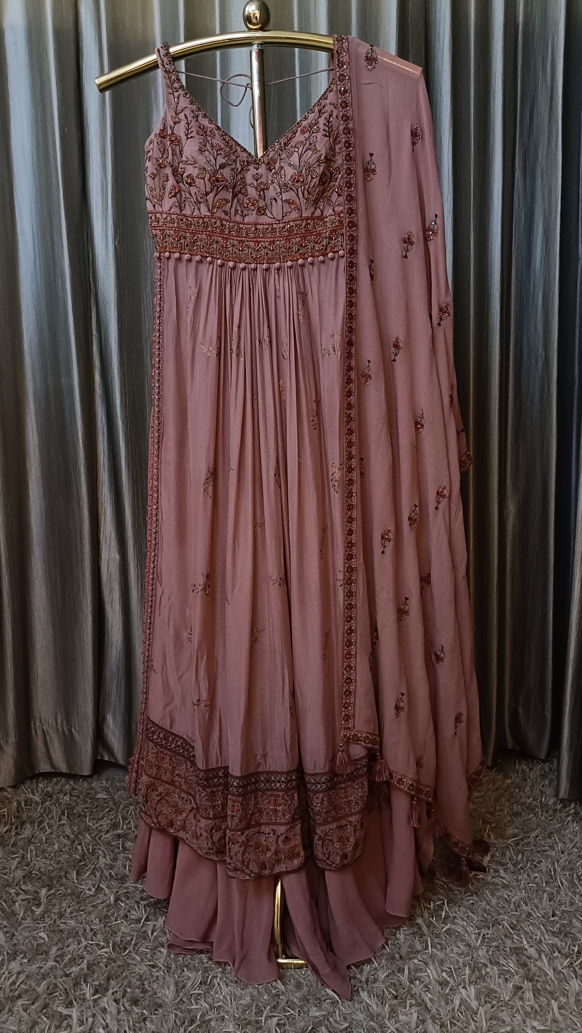 ANARKALI SIDE SLIT CUT WITH PALAZZO SET SANGEET,MEHNDI,FESTIVE OCCASSION, PARTY WEAR