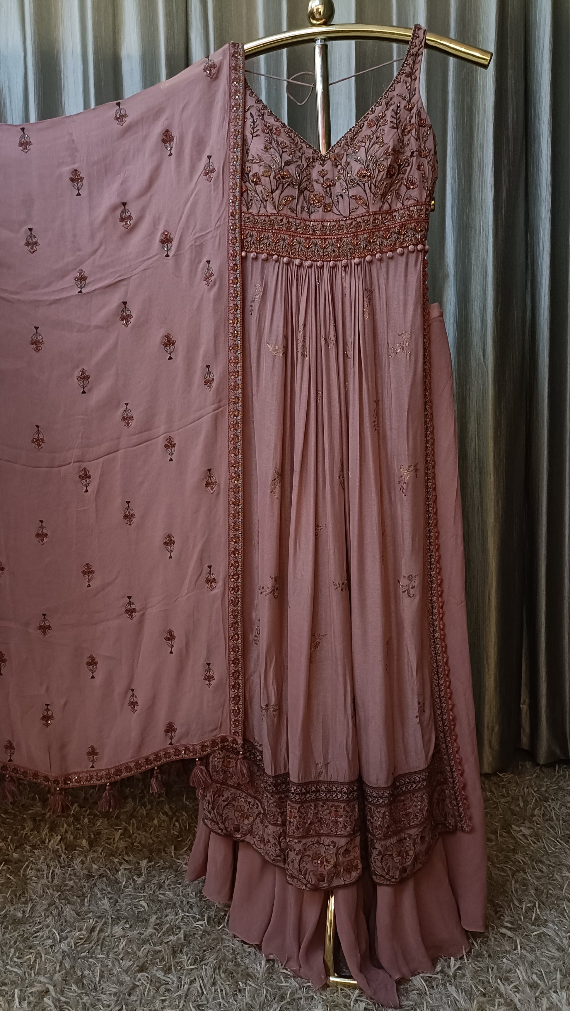 ANARKALI SIDE SLIT CUT WITH PALAZZO SET SANGEET,MEHNDI,FESTIVE OCCASSION, PARTY WEAR