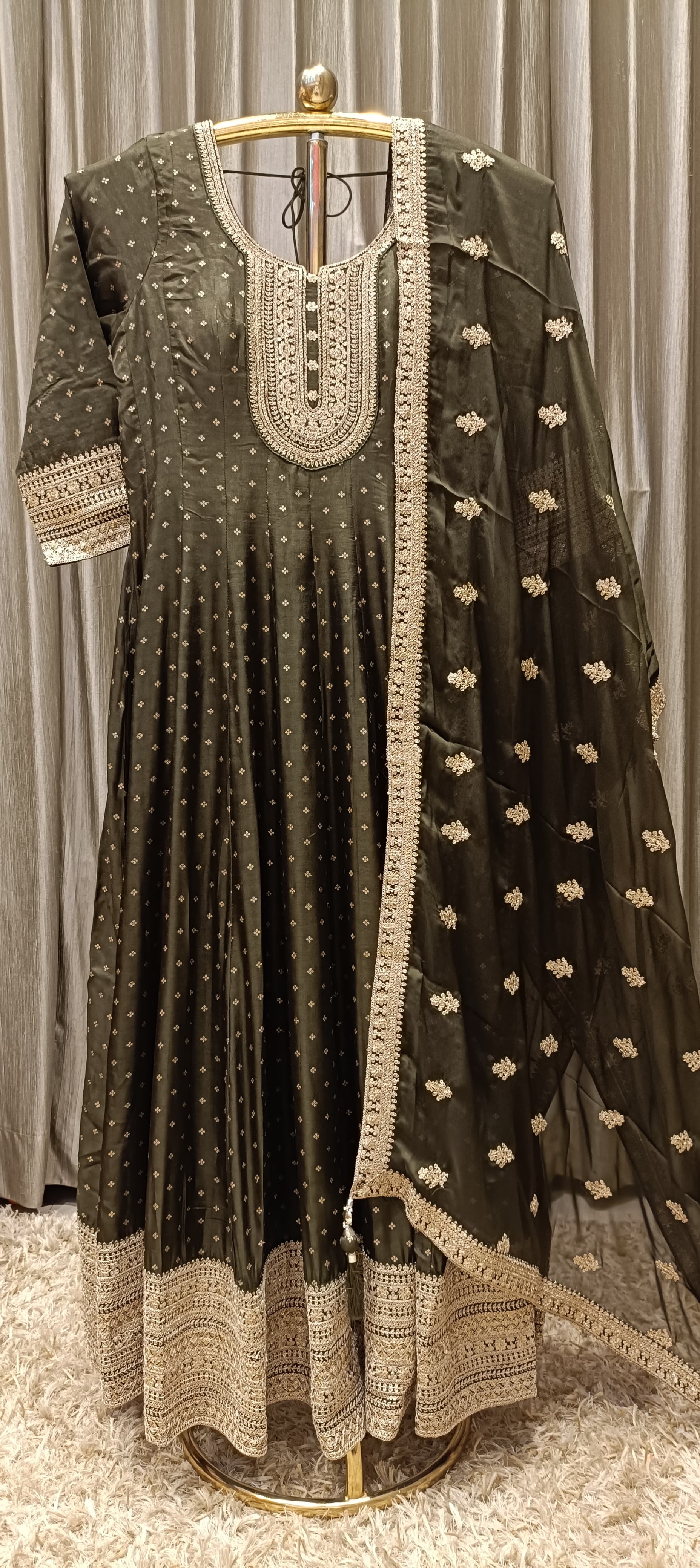 ANARKALI FLOOR LENGTH GOWN SANGEET,MEHNDI,FESTIVE OCCASSION, PARTY WEAR