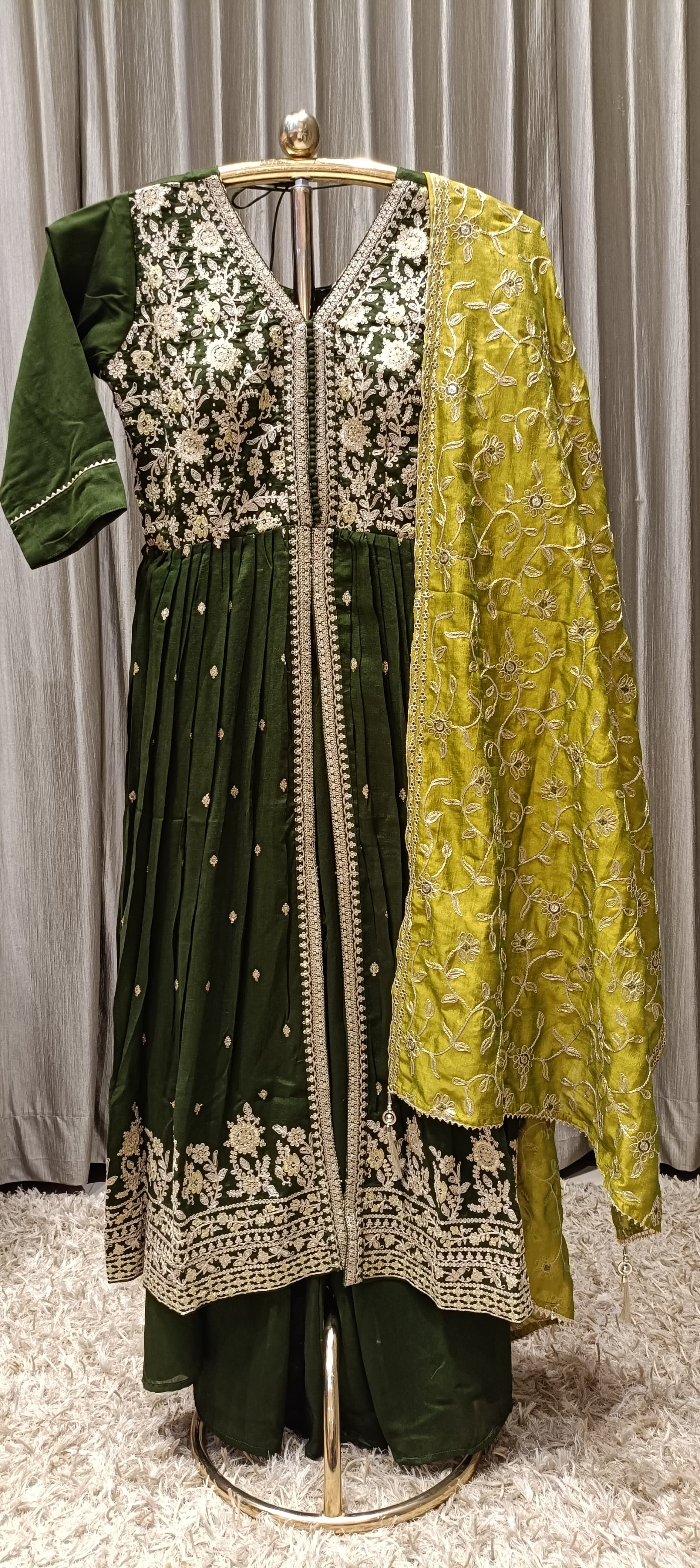 ANARKALI FRONT CUT SLIT WITH PALAZZO SET WEDDING, RECEPTION, FESTIVE OCCASSION, PARTY WEAR