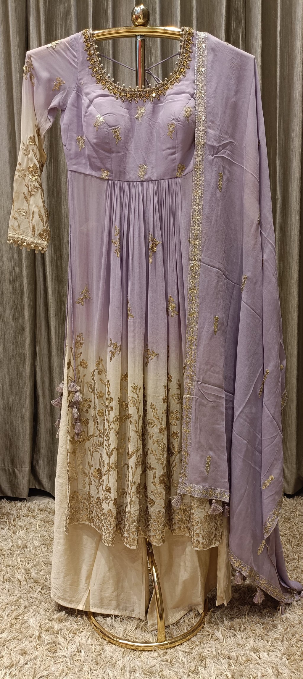 ANARKALI WITH PALAZZO SET CASUAL OCCASSION,FESTIVE OCCASSION,FUNCTIONAL,SANGEET, PARTY WEAR