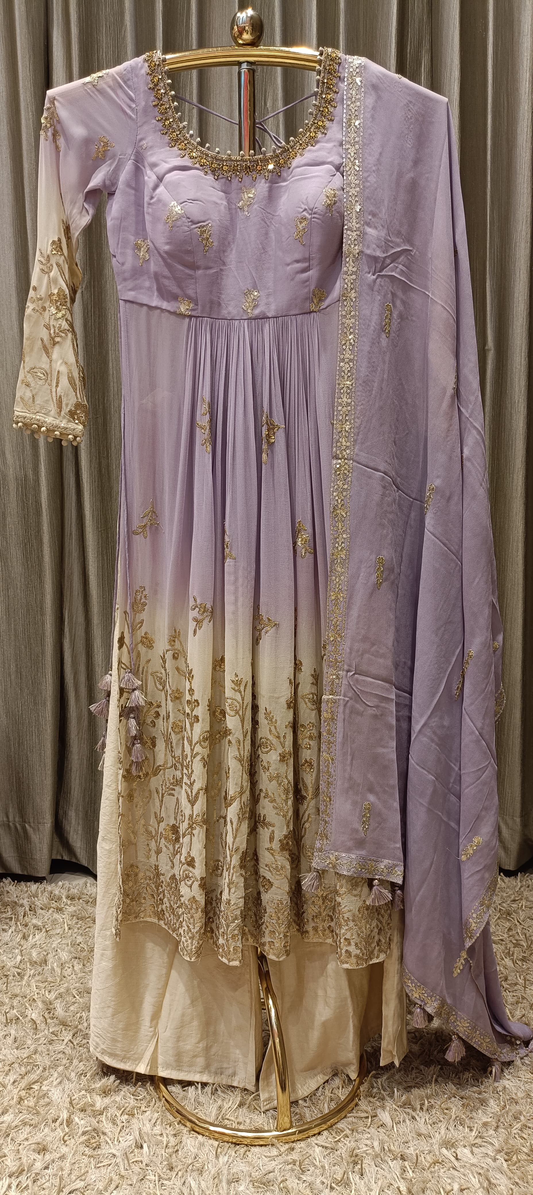 ANARKALI WITH PALAZZO SET CASUAL OCCASSION,FESTIVE OCCASSION,FUNCTIONAL,SANGEET, PARTY WEAR