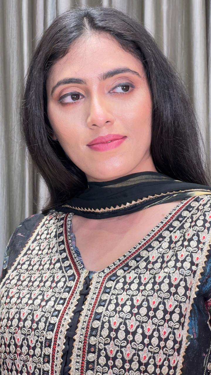A-LINE PRINTED COTTON KURTA SET