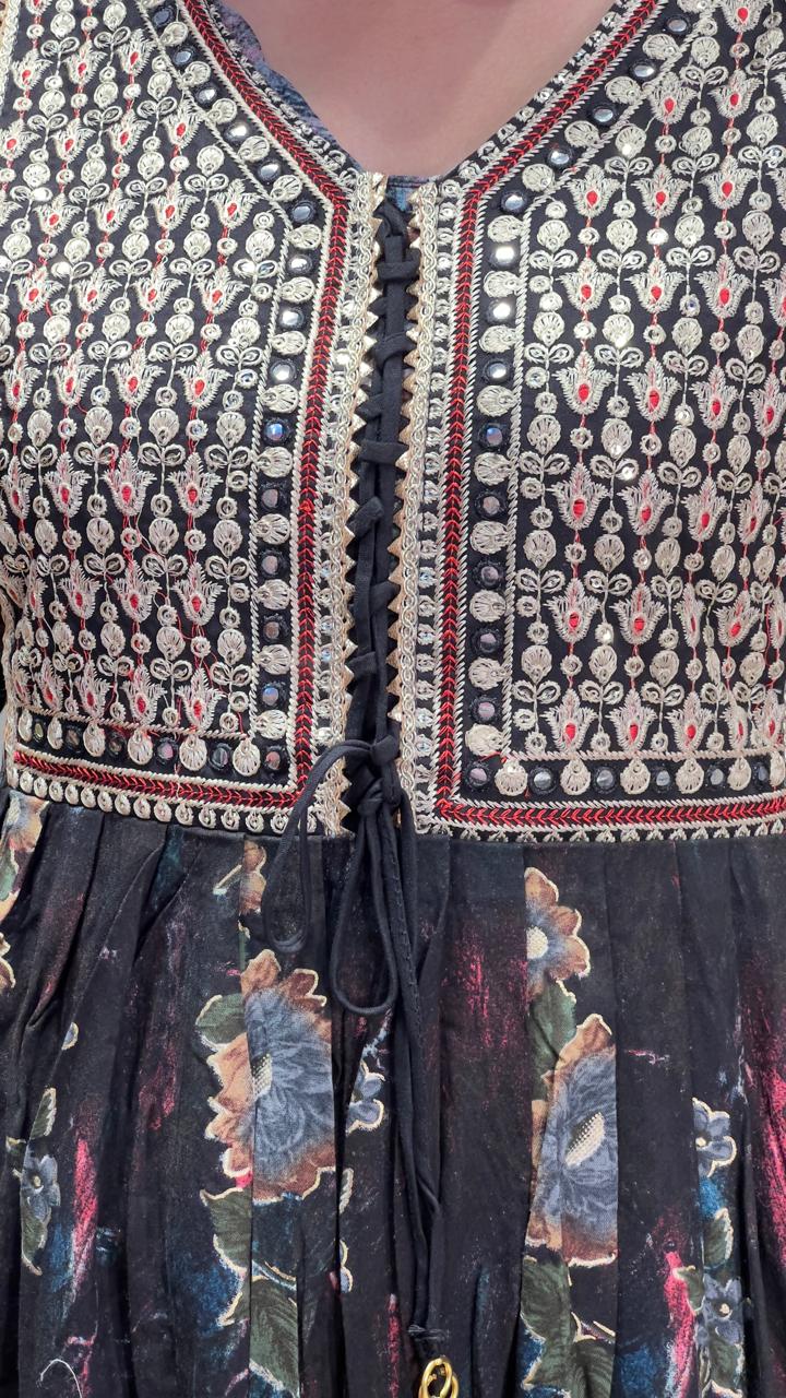 A-LINE PRINTED COTTON KURTA SET