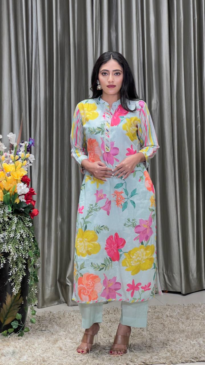 Daily wear printed cotton kurta set
