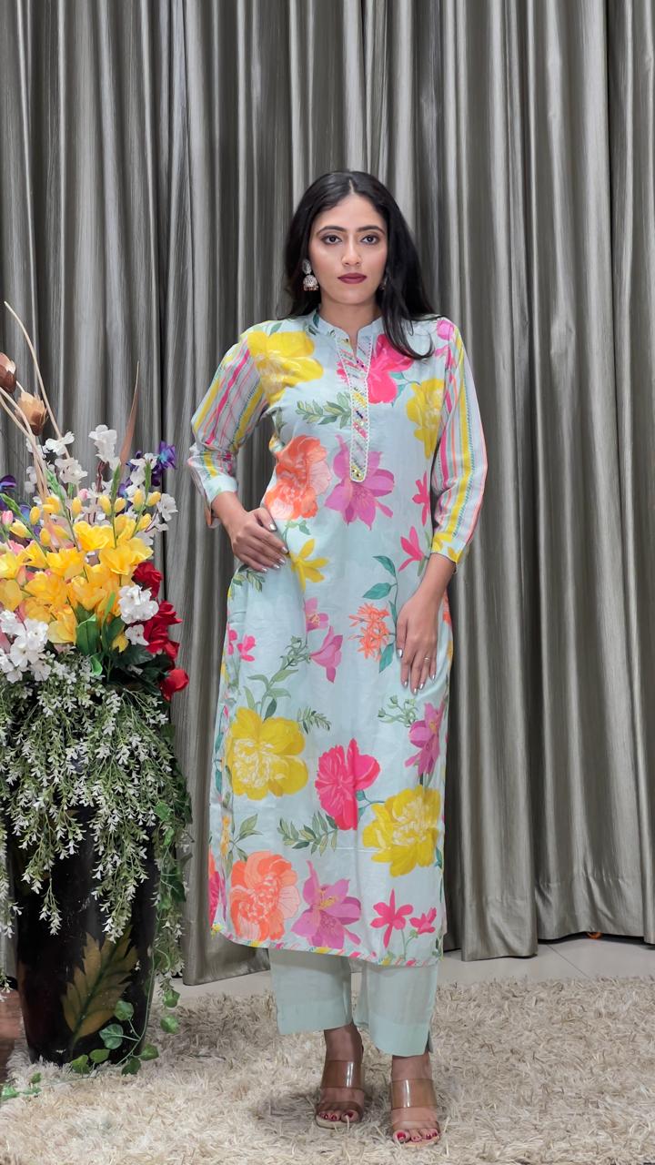 Daily wear printed cotton kurta set