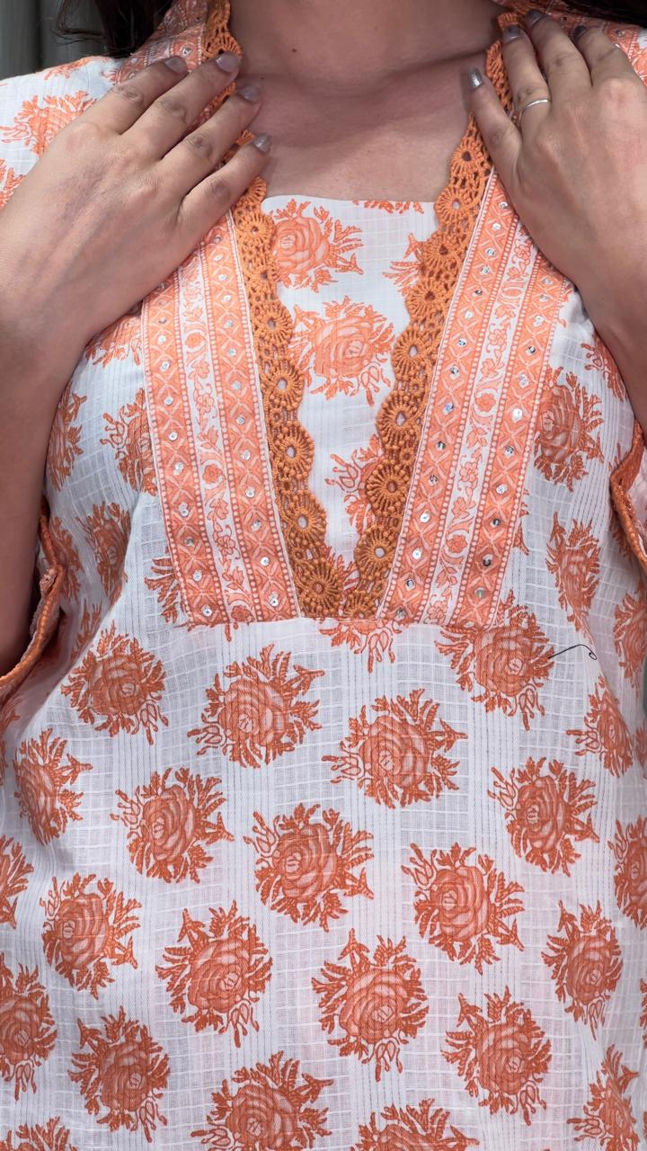 DAILY WEAR, PRINTED COTTON KURTA SET