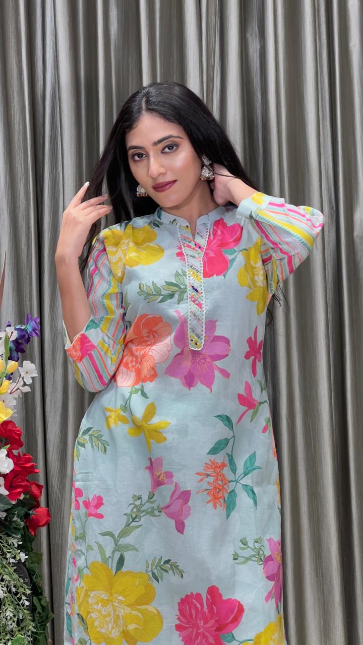 Daily wear printed cotton kurta set