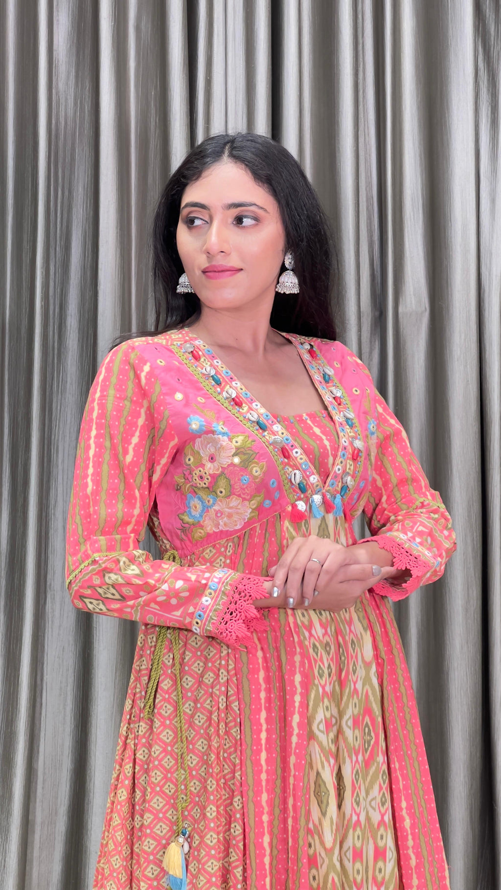printed cotton regular fit women's kurta set