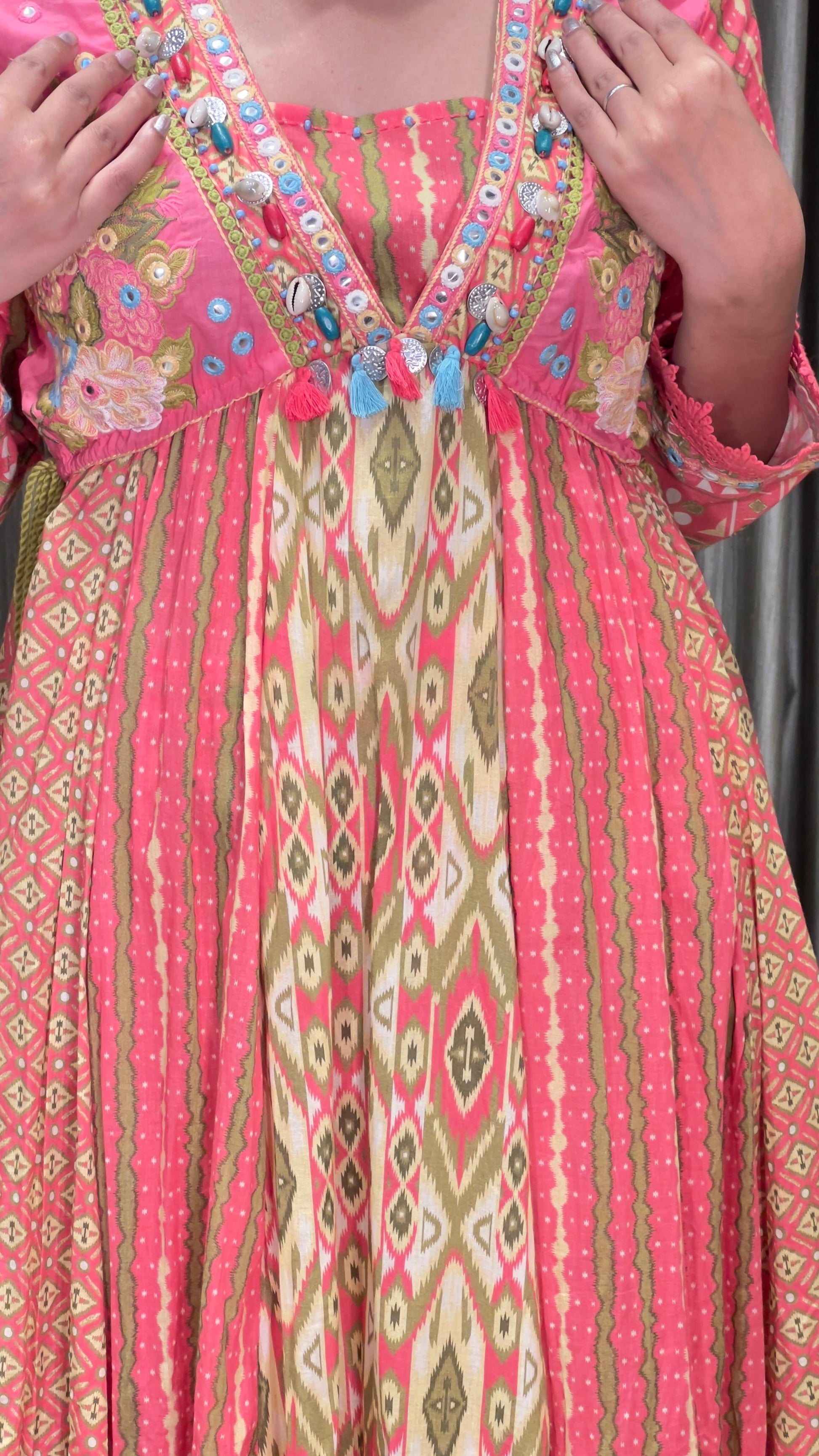 printed cotton regular fit women's kurta set