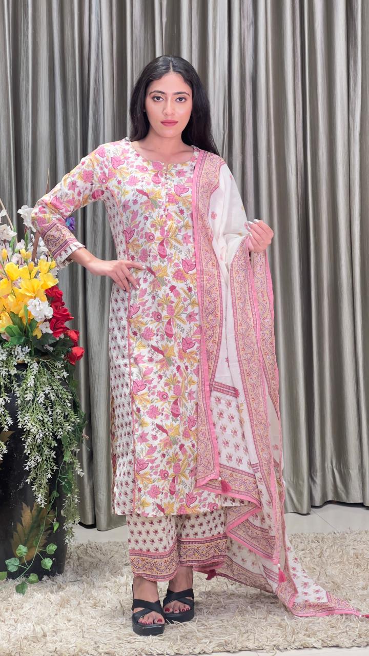 Regular wear pure Cotton Kurti Set