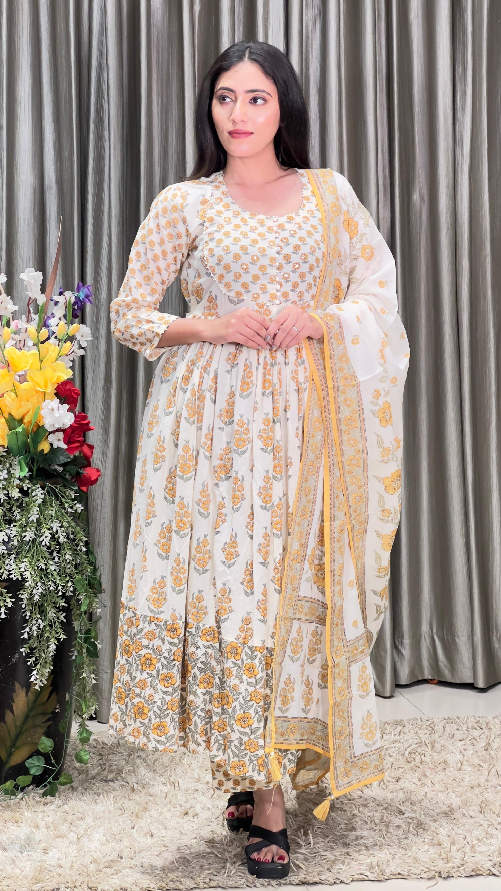 daily wear printed cotton kurta set