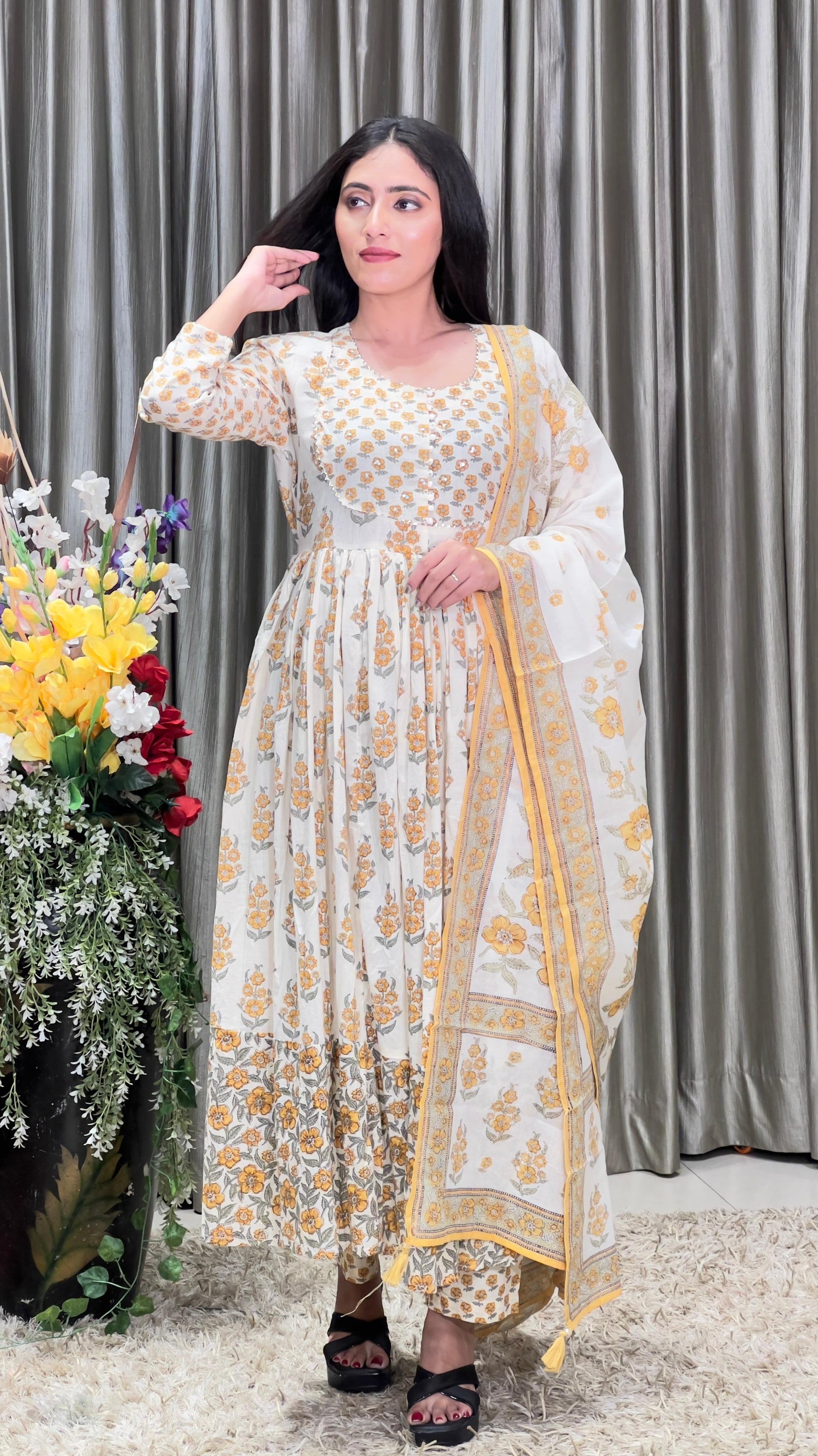 daily wear printed cotton kurta set