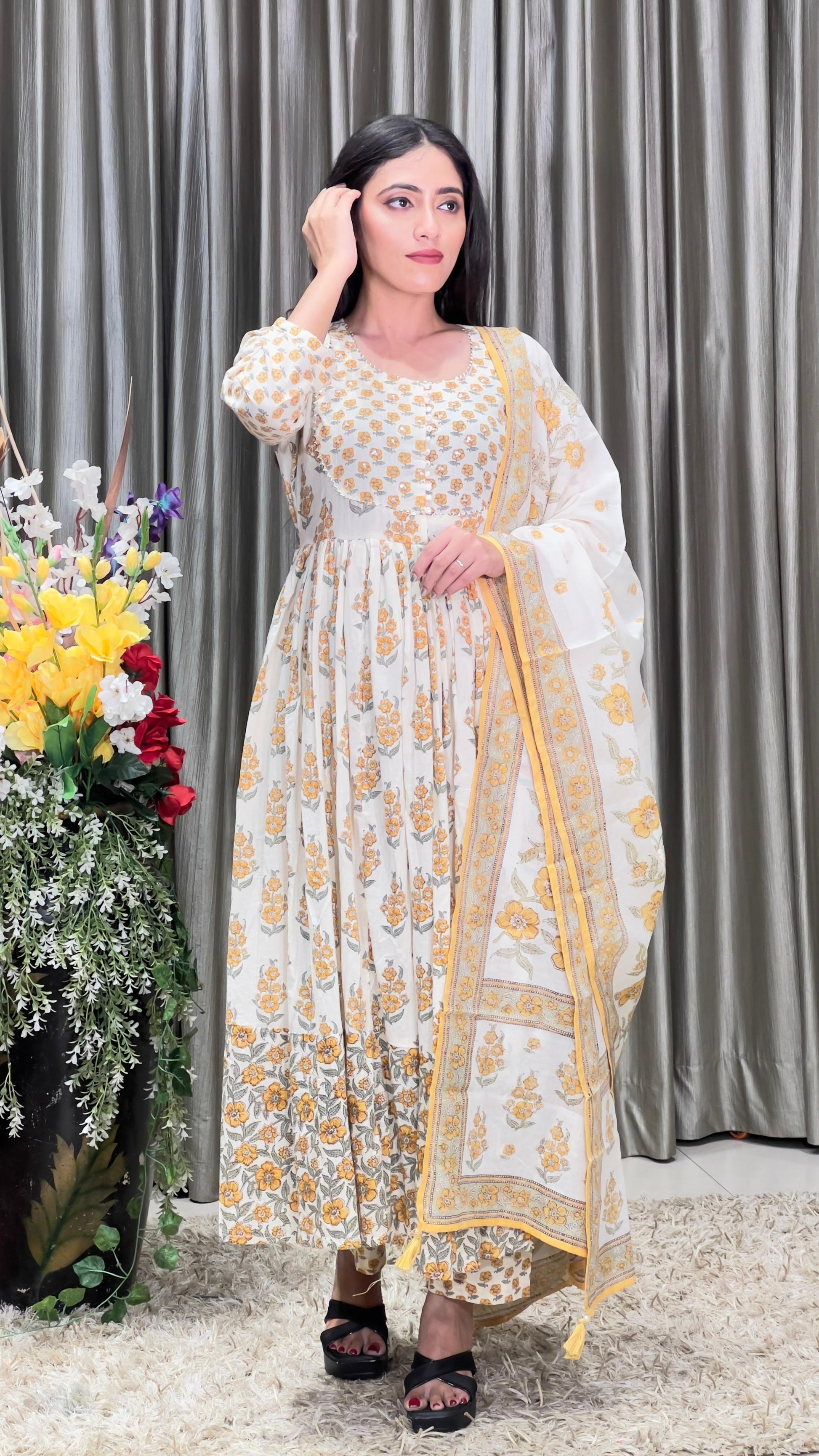 daily wear printed cotton kurta set
