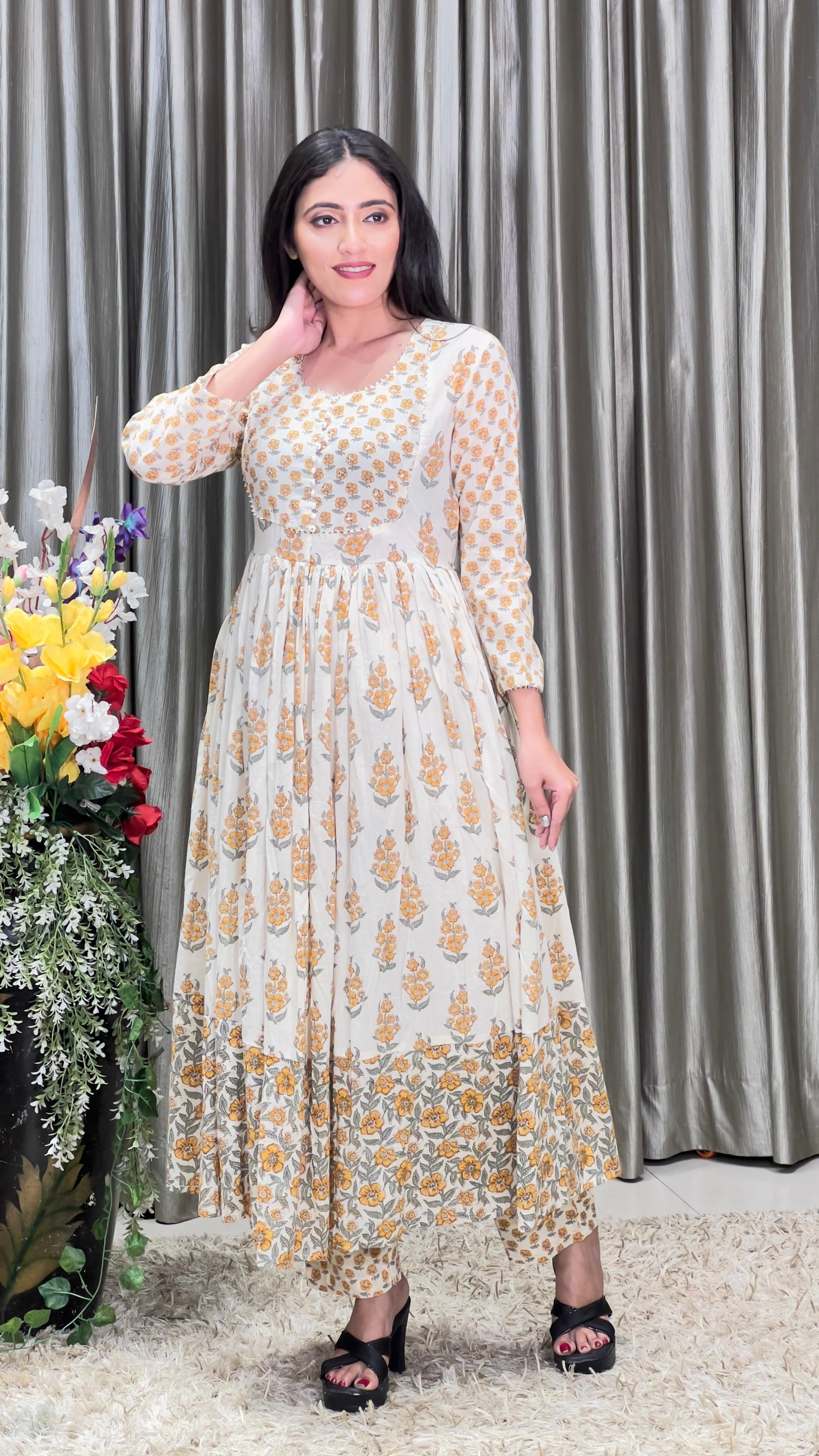 daily wear printed cotton kurta set