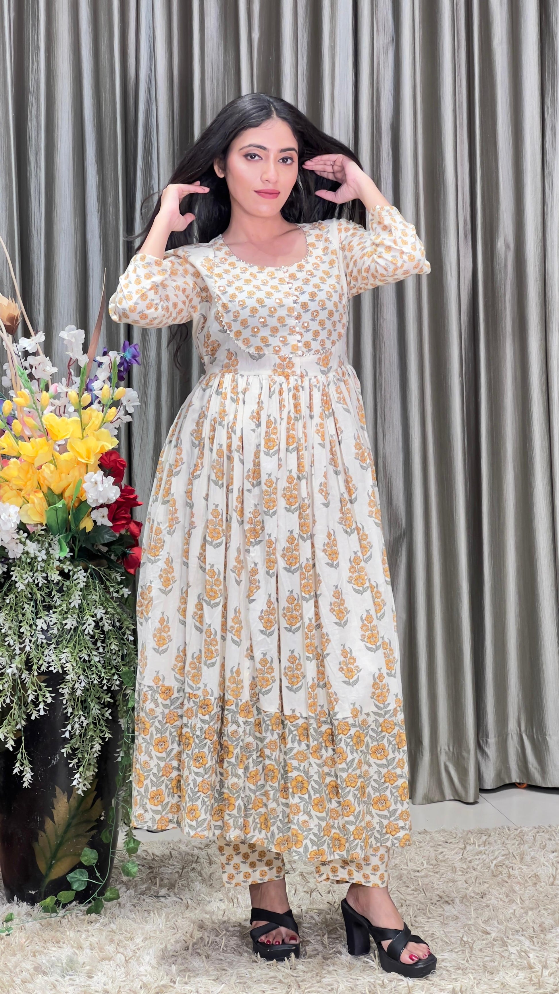 daily wear printed cotton kurta set