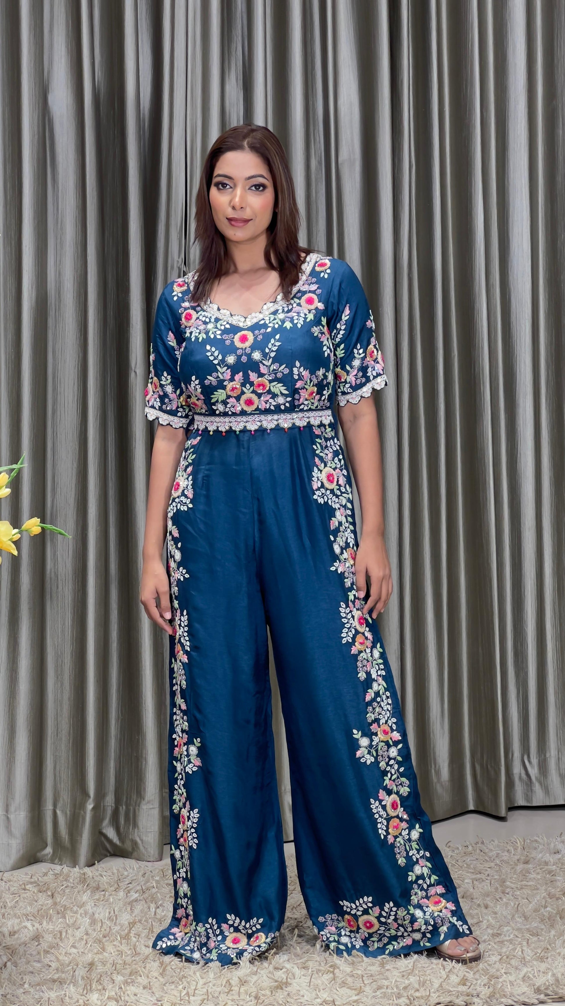 INDO-WESTERN JUMPSUIT COCKTAIL,EVENING OCCASSION,PARTY WEAR DRESS