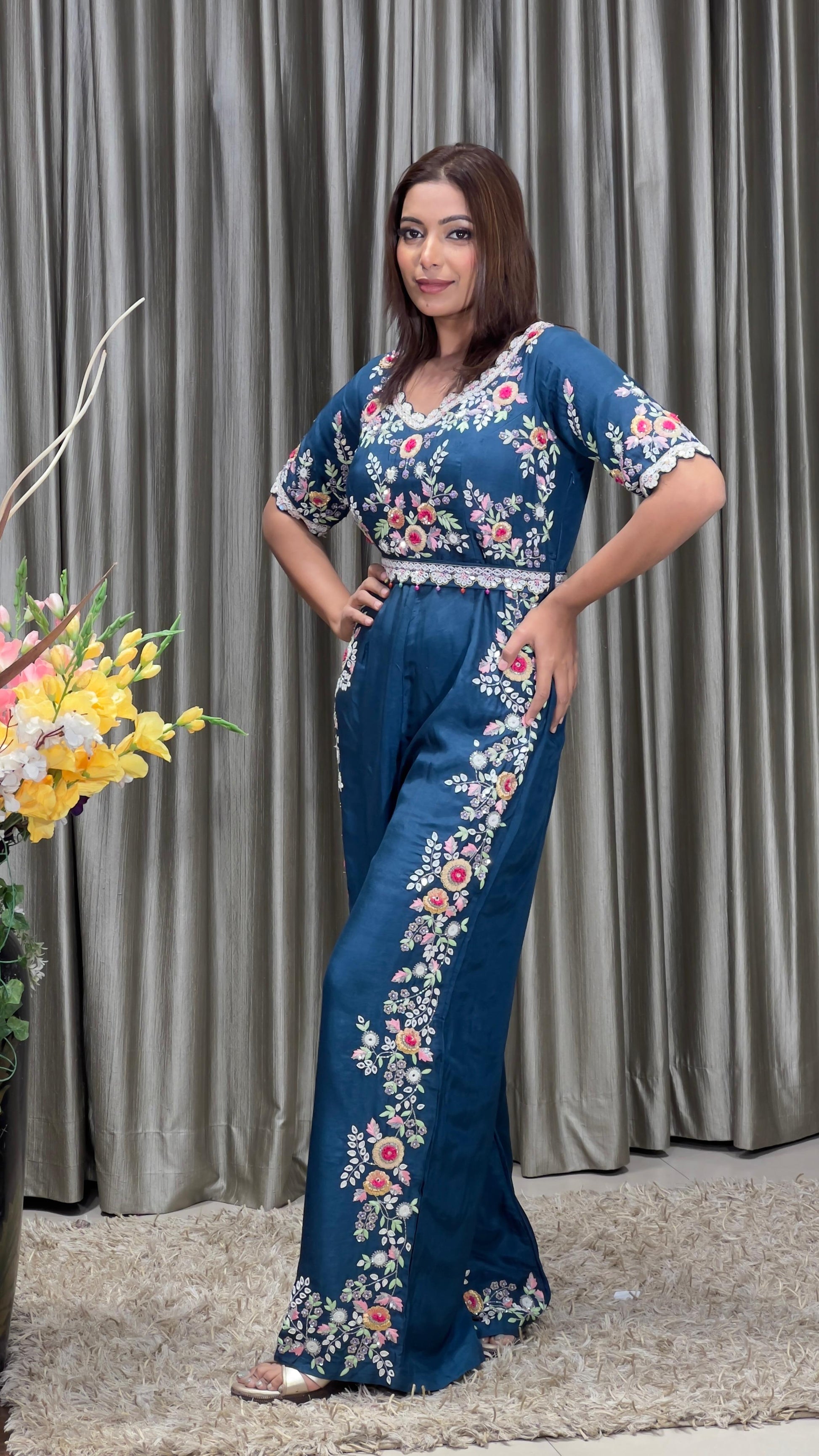 INDO-WESTERN JUMPSUIT COCKTAIL,EVENING OCCASSION,PARTY WEAR DRESS