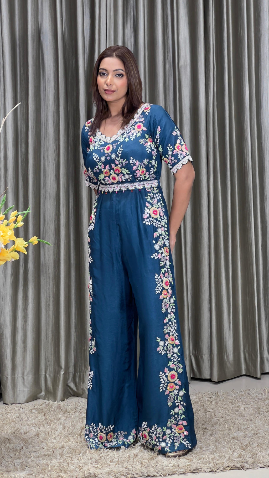 INDO-WESTERN JUMPSUIT COCKTAIL,EVENING OCCASSION,PARTY WEAR DRESS