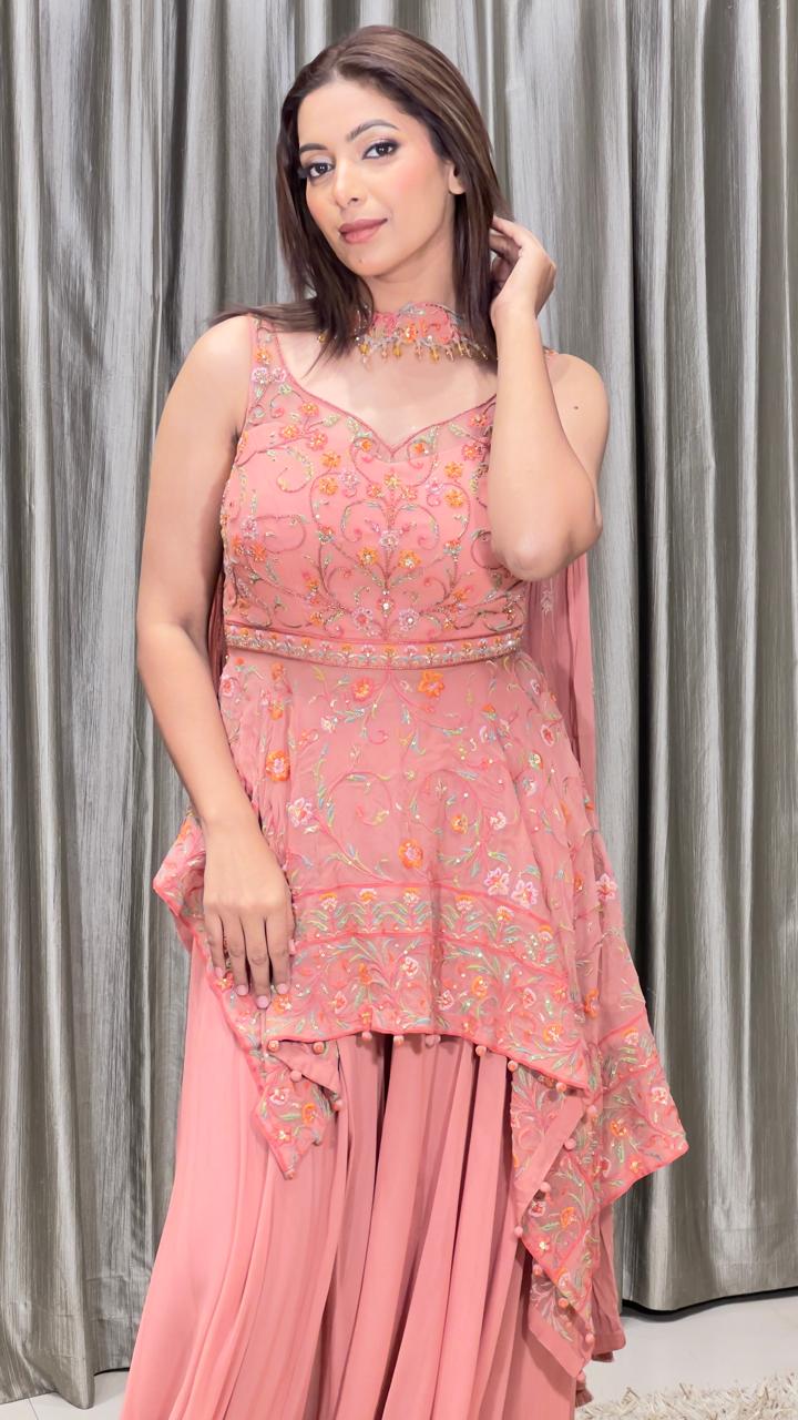 INDO-WESTERN PALAZZO SET SANGEET,CASUAL OCCASSION,MEHNDI,PARTY WEAR
