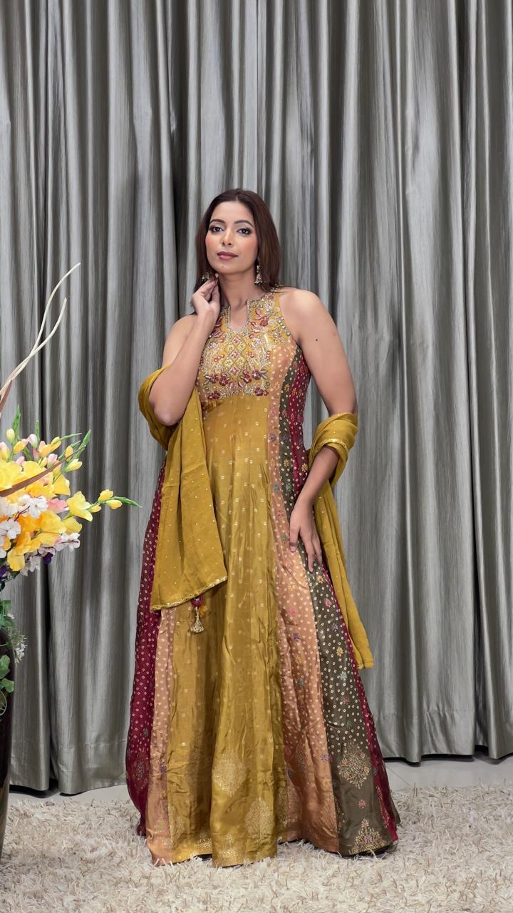 ANARKALI FLOOR LENGTH  WEDDING,RECEPTION,TRADITIONAL,FESTIVE OCCASSION PARTY WEAR
